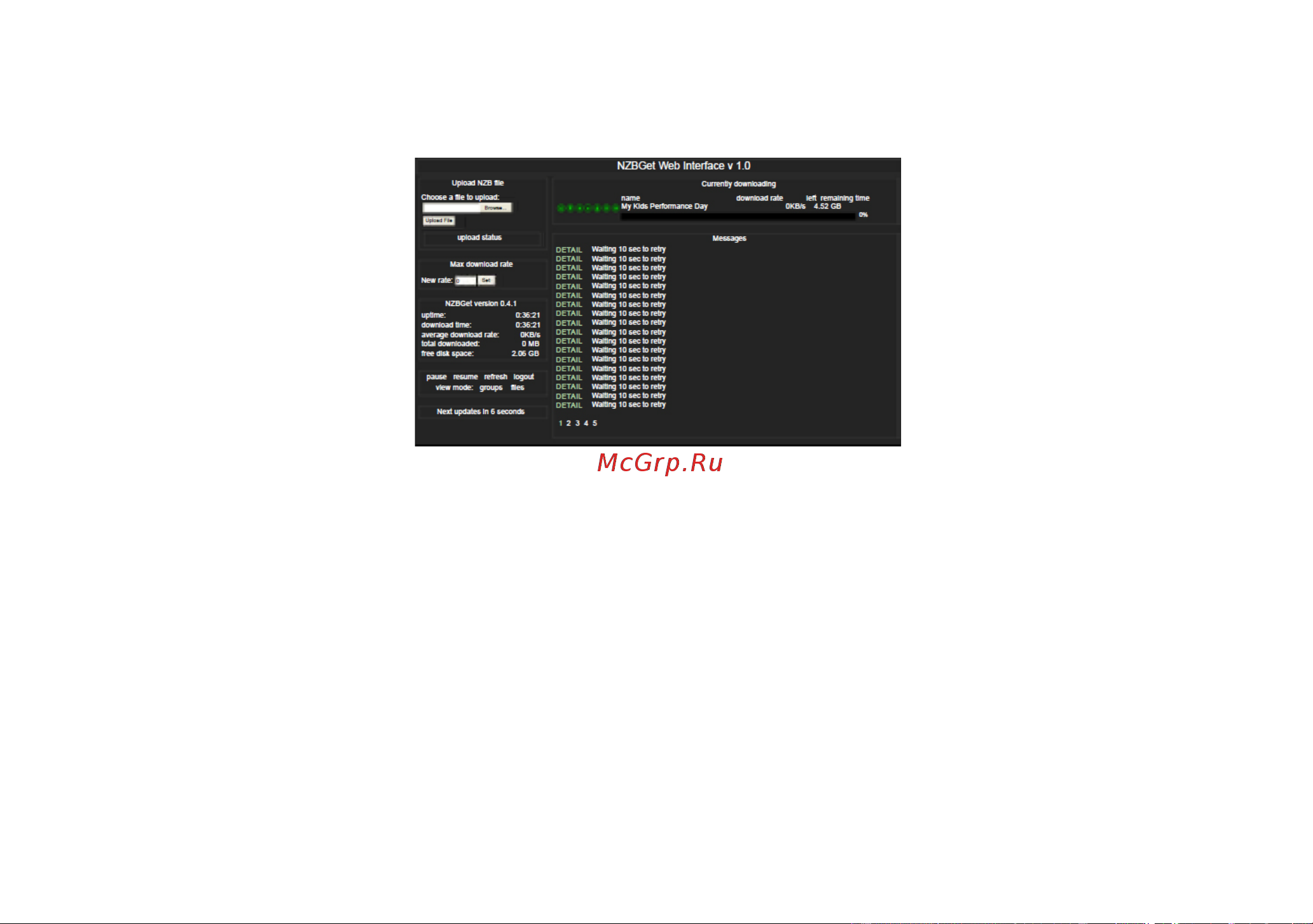 Popcorn Hour C-200 [101/120] Теперь вы увидите web интерфейс nzbget