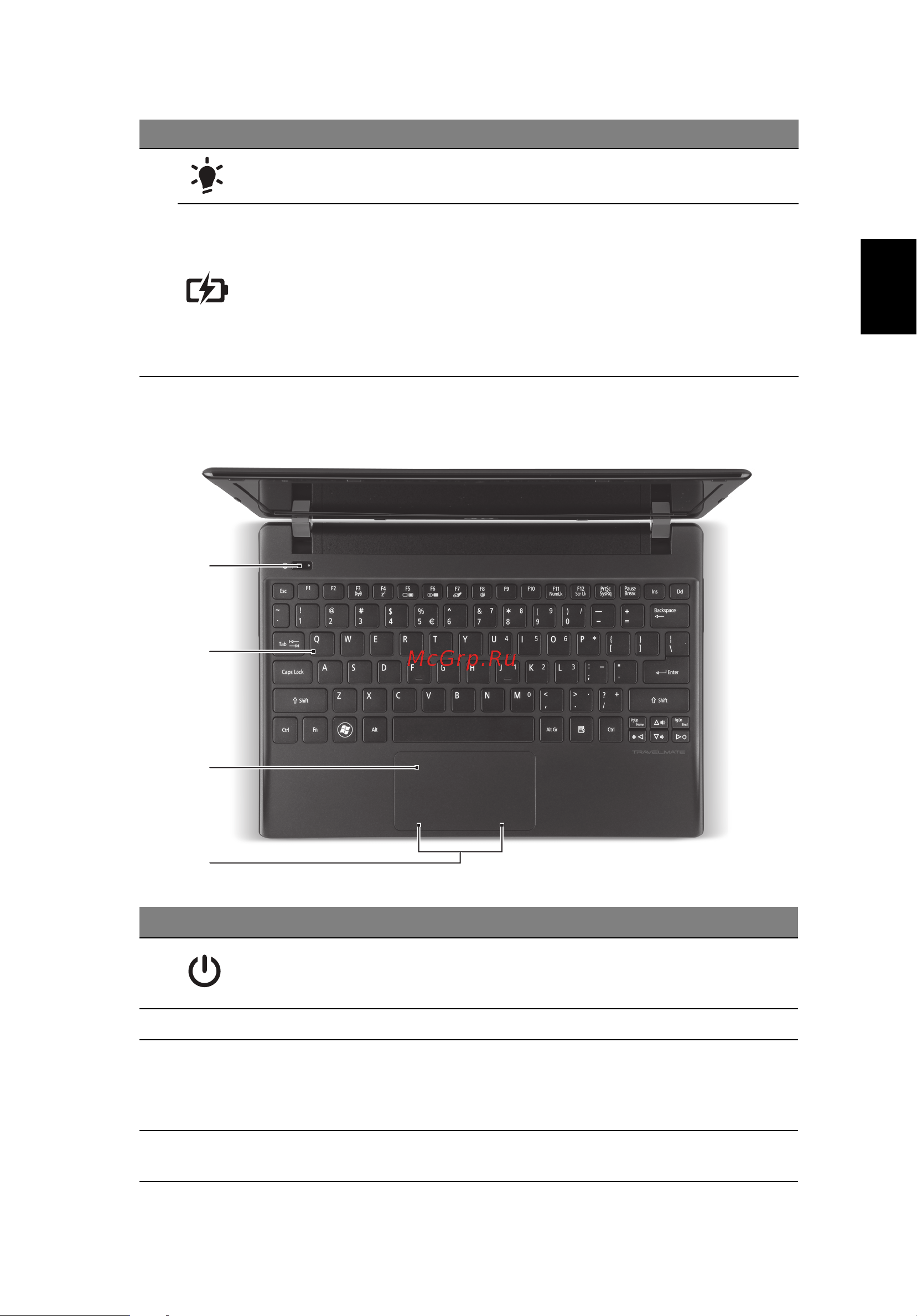 Acer TRAVELMATE B113-E [5/9] Вид клавиатуры
