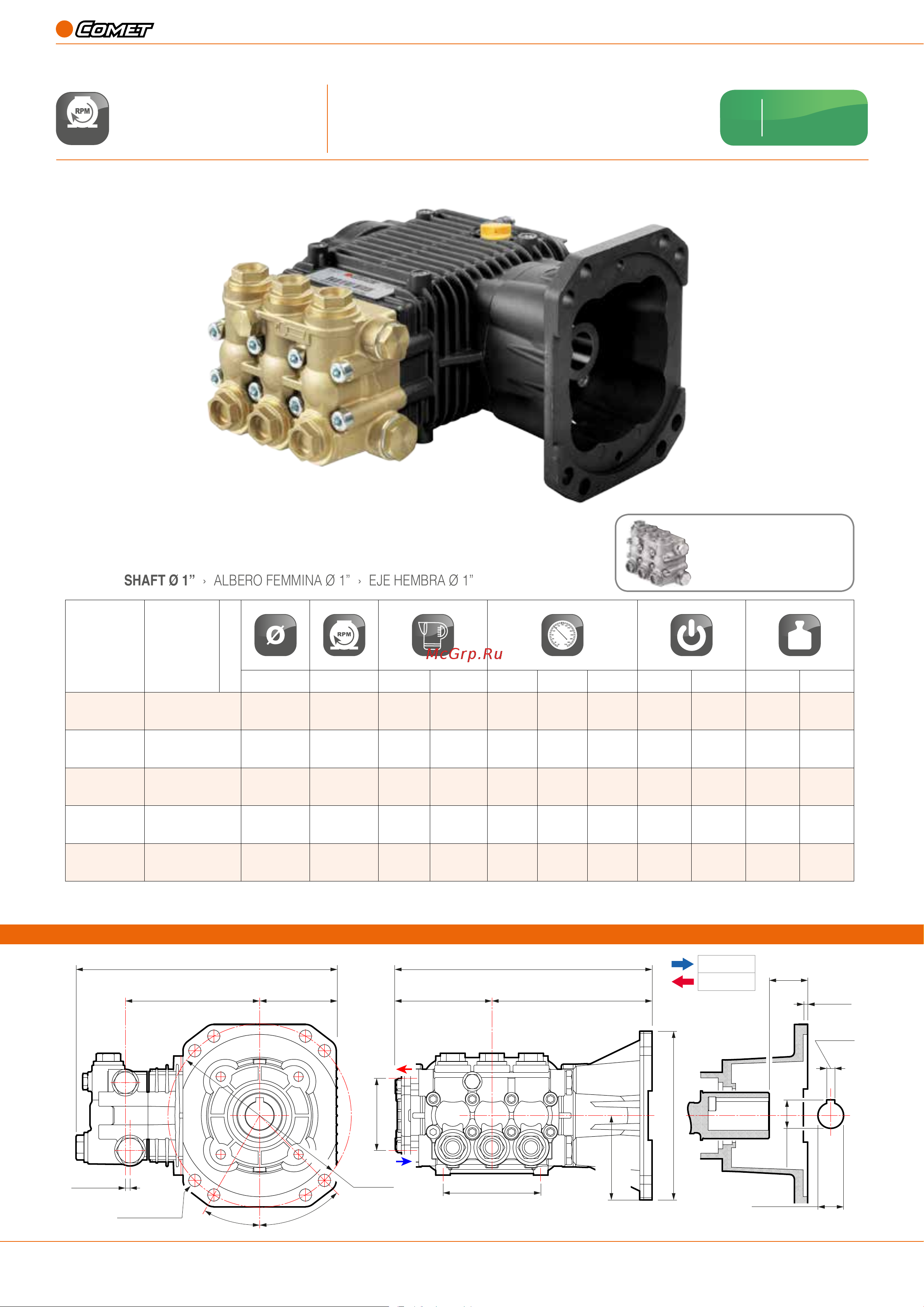 Comet FWD2 4530 G (16,5/207) 3400 об/мин.Ø 1”п.в. Тех. документация онлайн