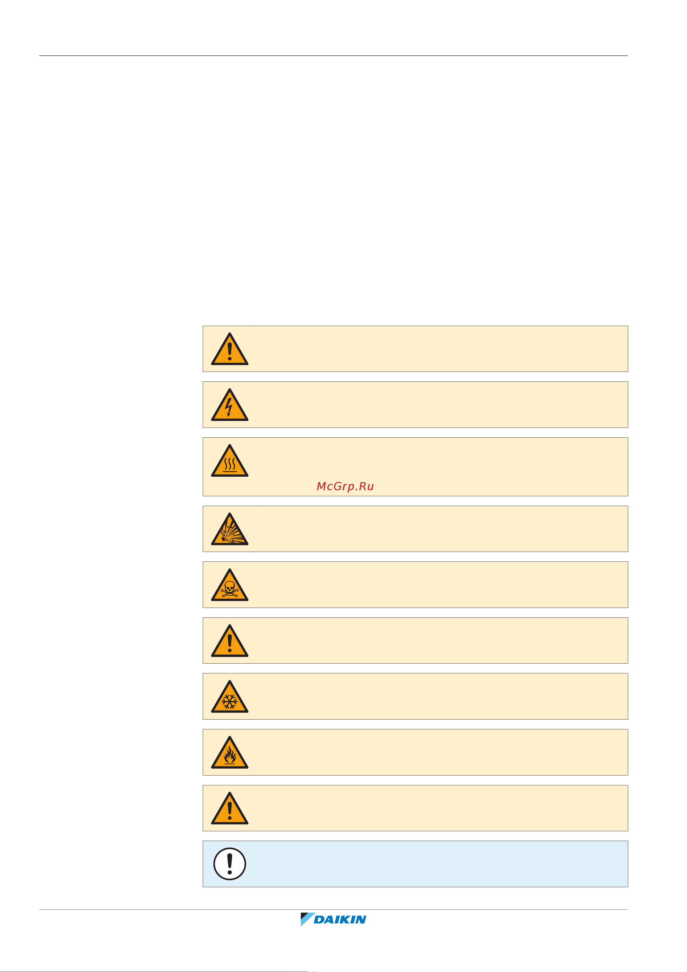 Daikin EHYHBX08AFV3 [4/60] General safety precautions