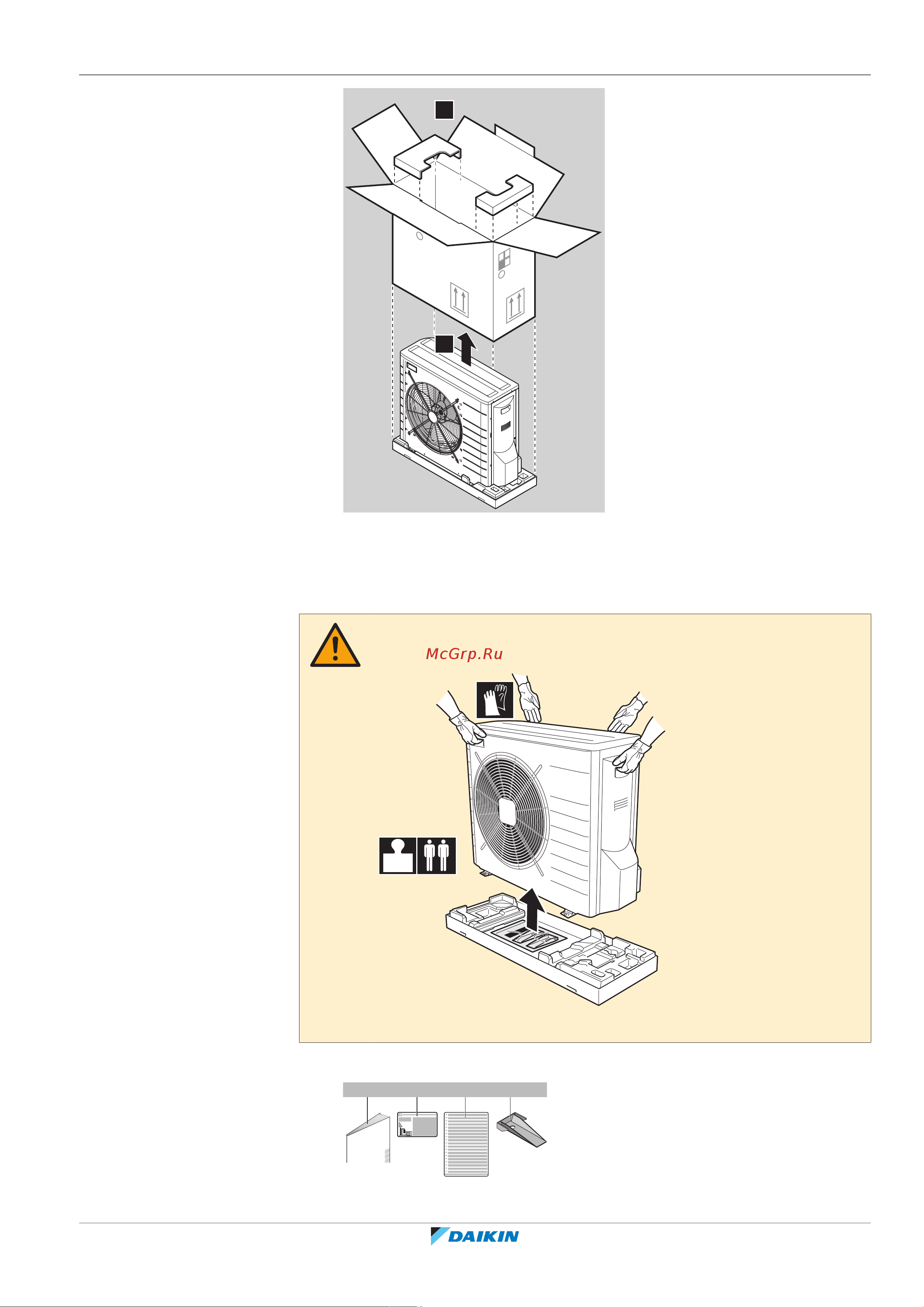 Daikin EVLQ08CAV3 [21/252] To remove the accessories from the outdoor unit