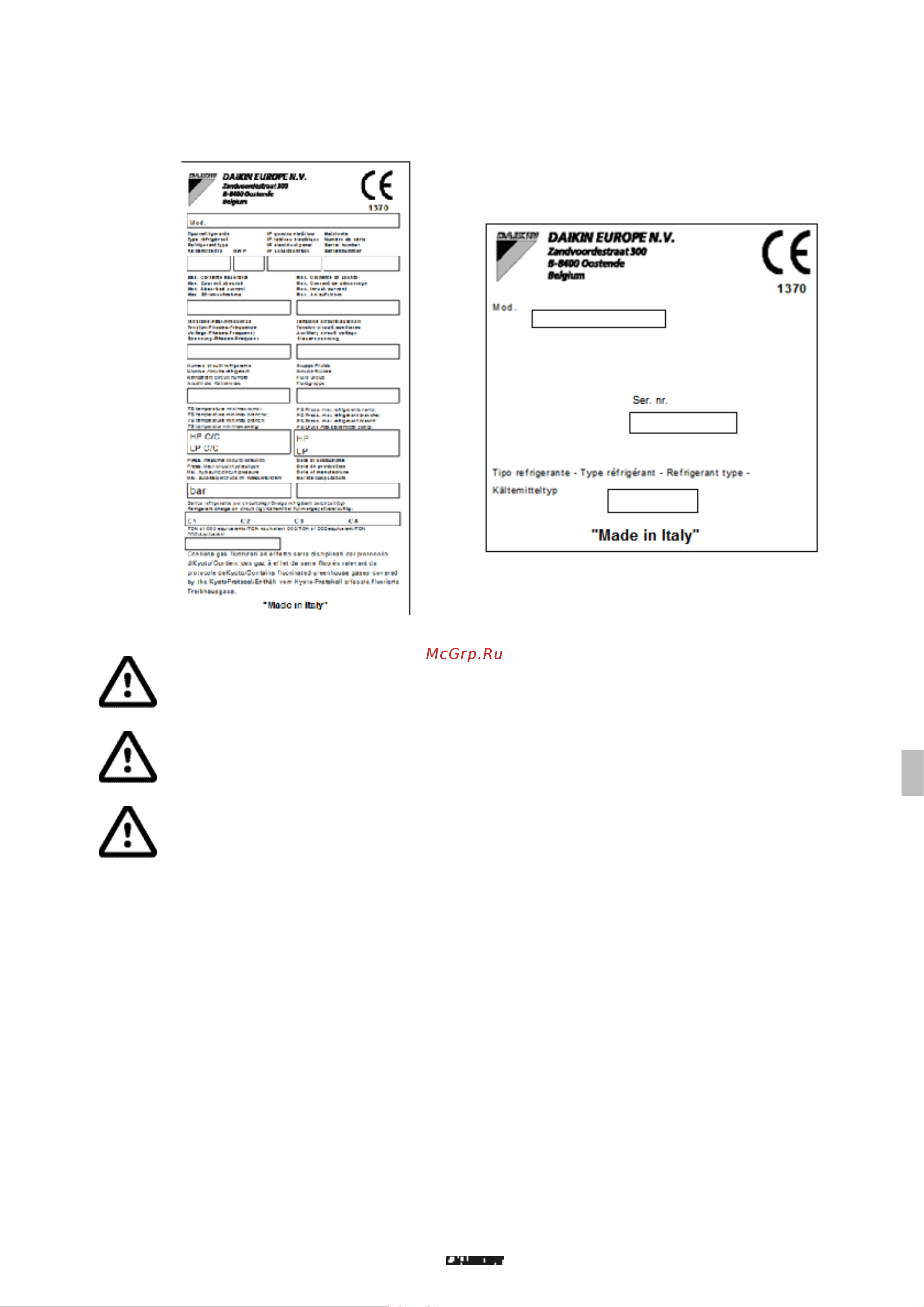 Daikin UATYA40BFC2Y1 [61/534] Etiketten