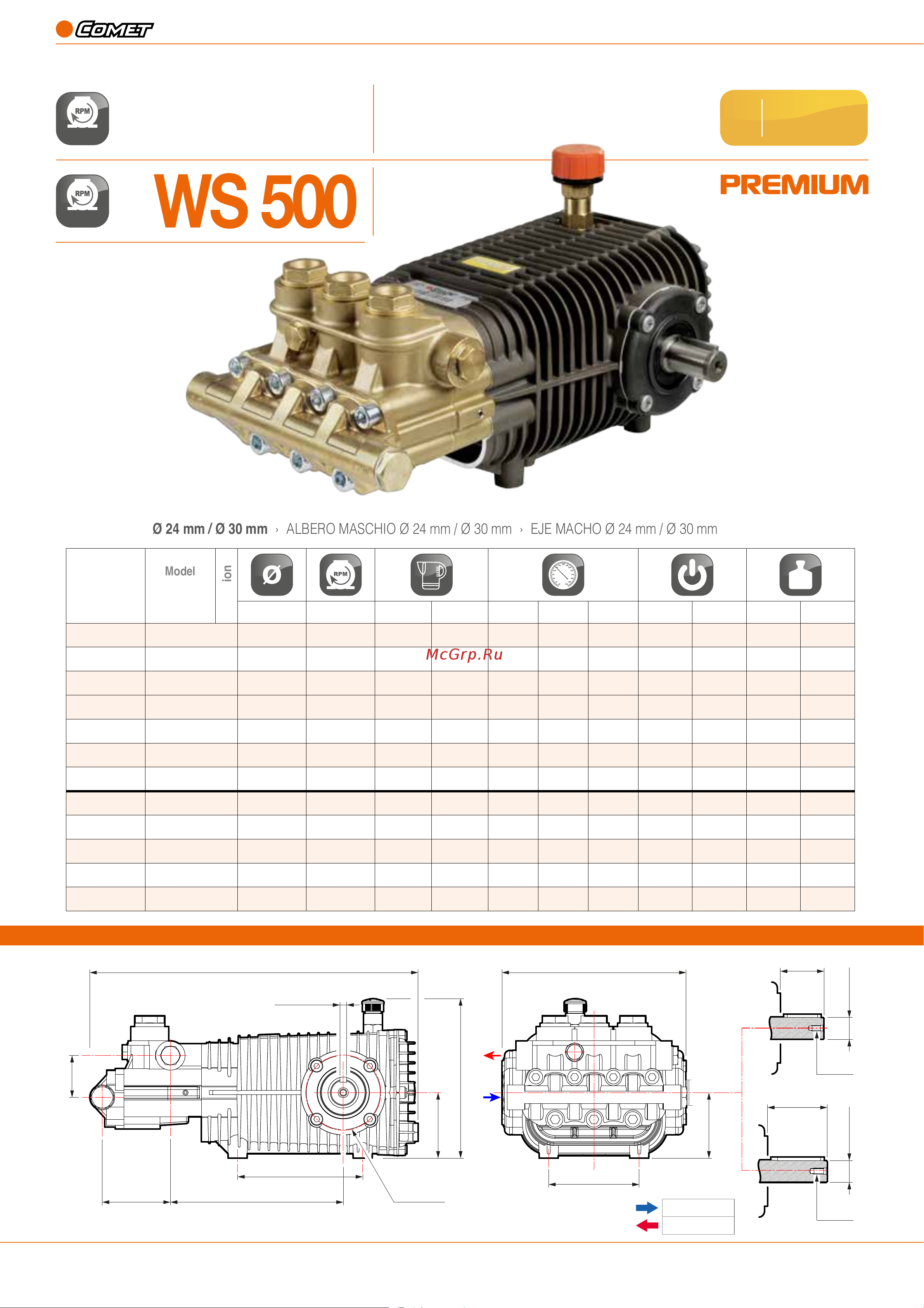 Comet TWS 7070 S (26,7/503) 1750 об/мин. вал 30мм Тех. документация онлайн