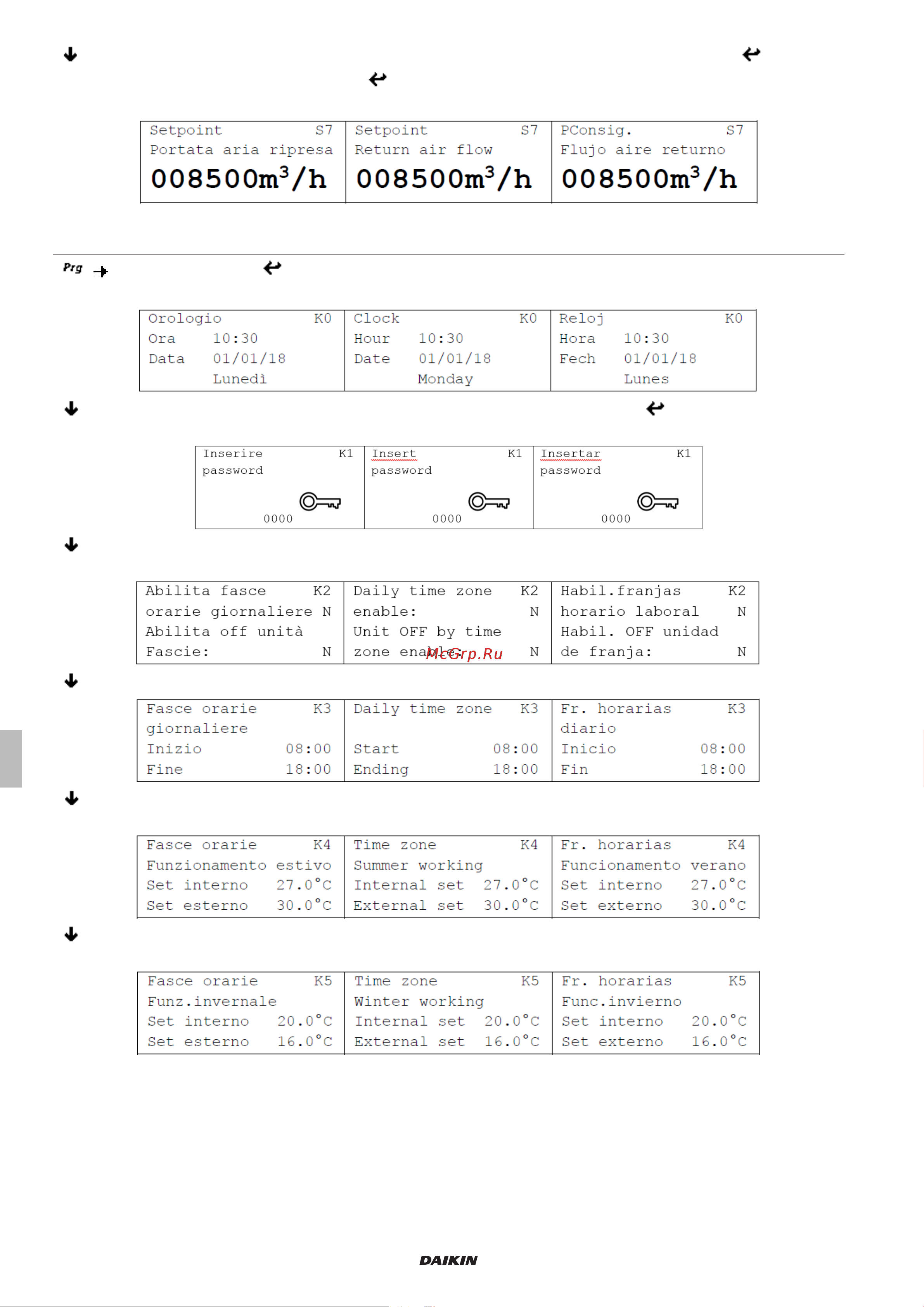 Daikin UATYQ30ABAY1 [8/24] Clock menu and time slots setting