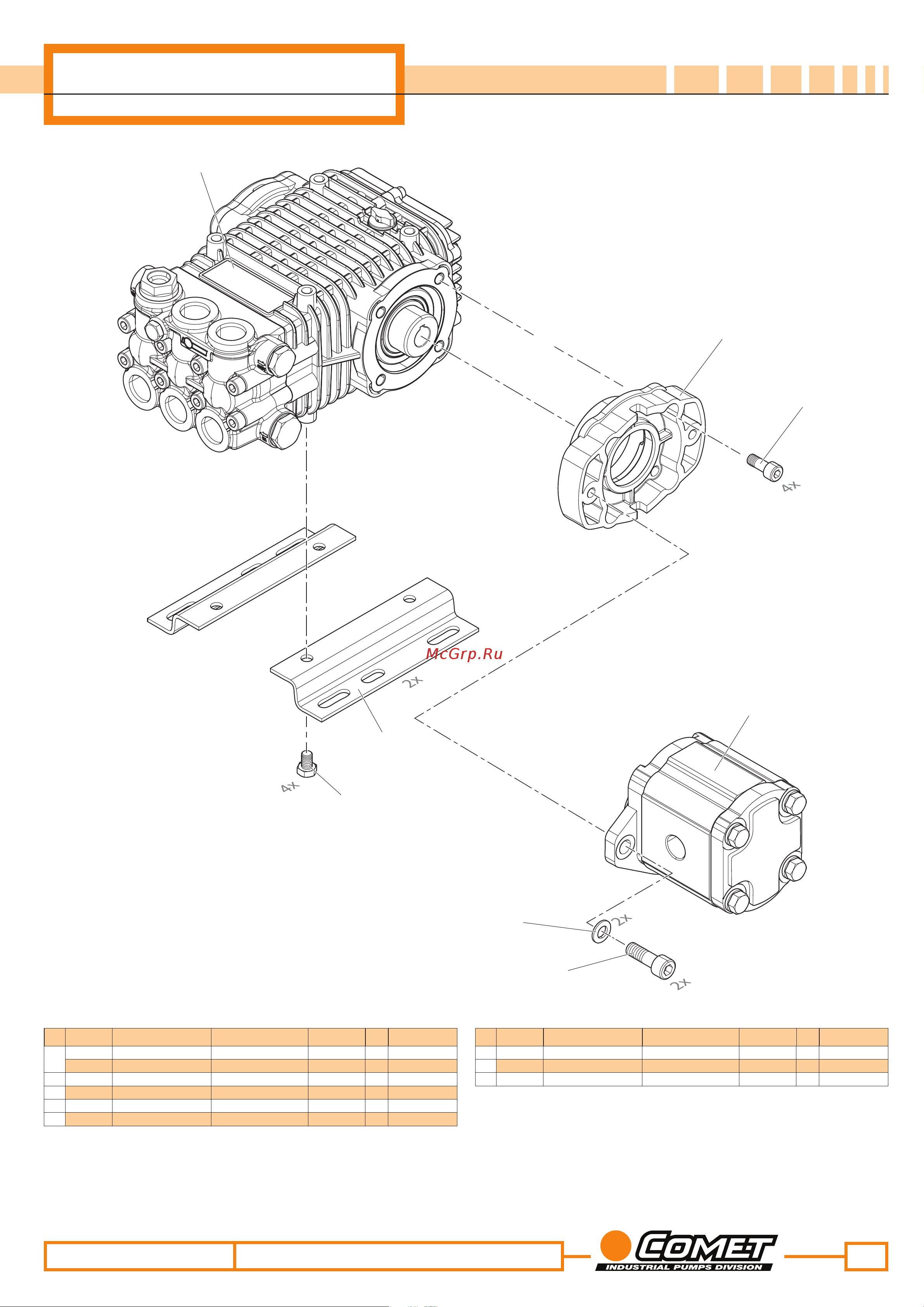Comet MTP HYDR FW2 4030 (15.1/207); 1450 об/мин. гидромотор Схема запасных частей онлайн