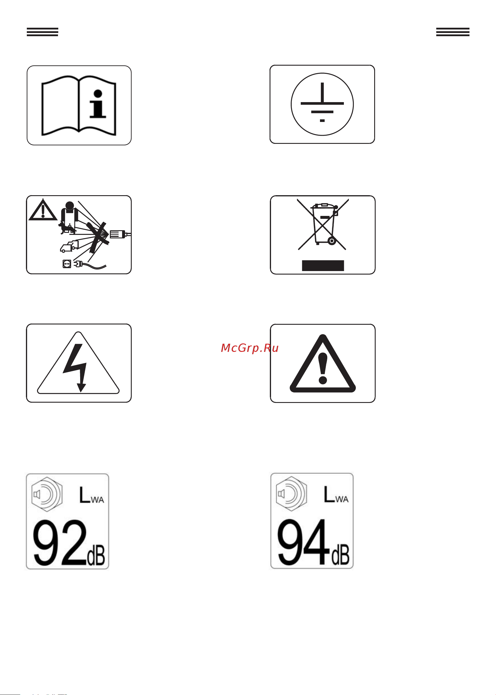 IPG TX 13.180 13180M3TX (VER.351) [7/144] Description of symbols on the high pressure cleaner