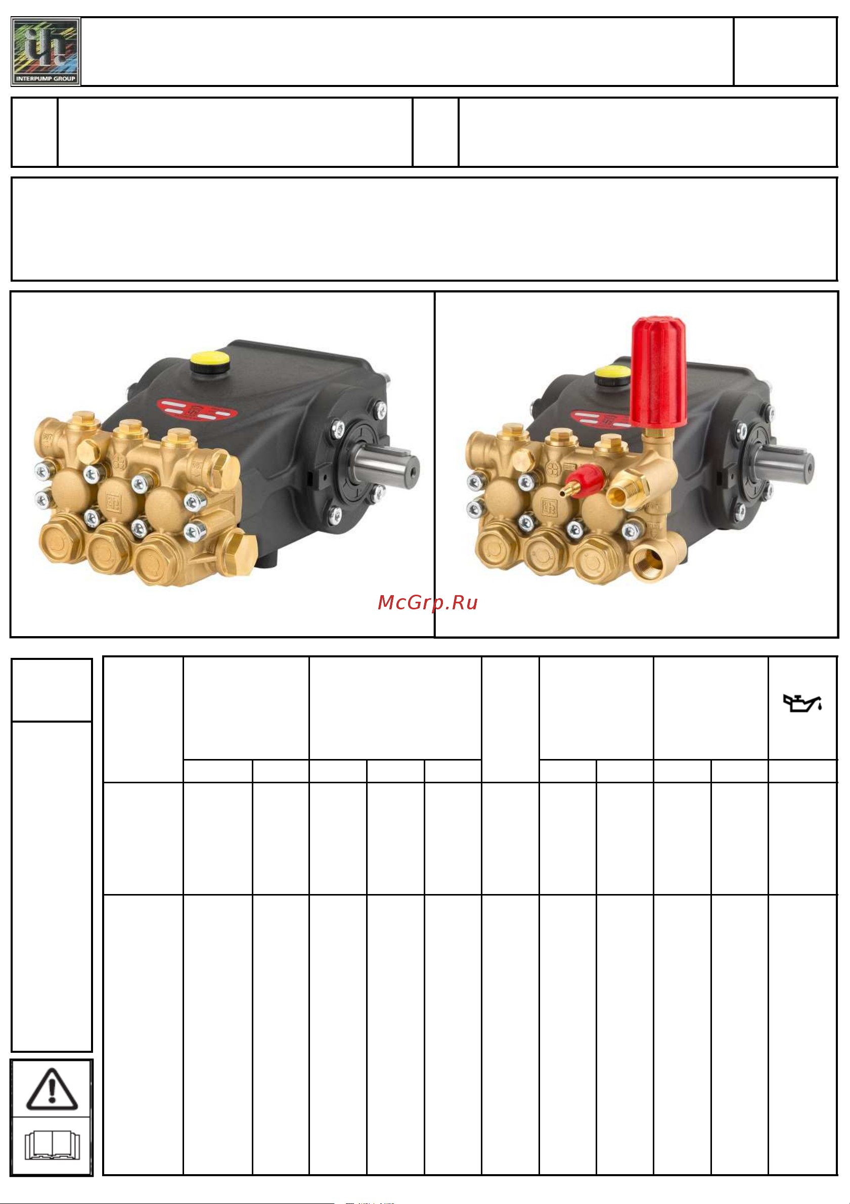 Interpump IPG E2B2014 (1450 об/мин) Схема запасных частей онлайн