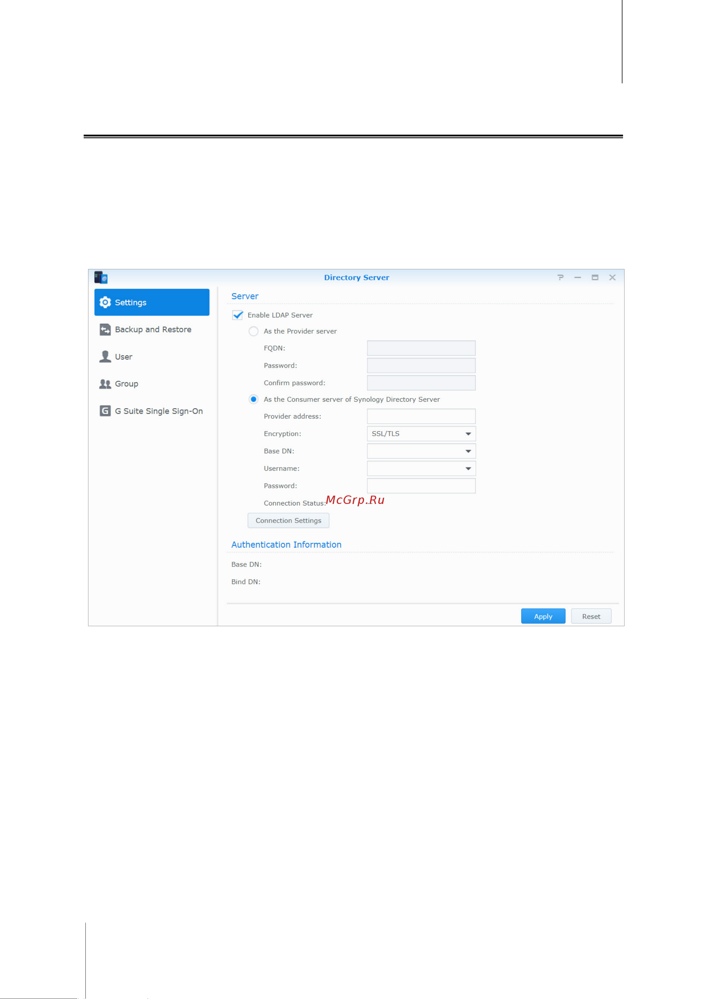 Synology RS2418+ [44/70] Использование службы ldap с помощью сервера каталогов directory server
