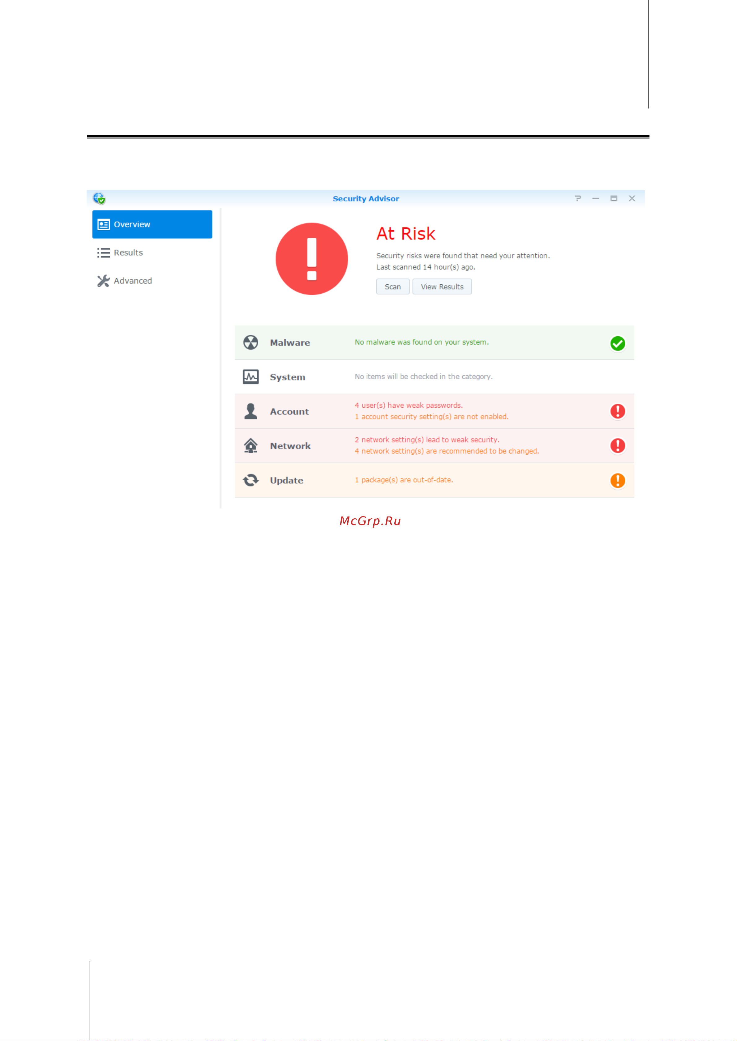 Synology rs3617rpxs [22/81] Сканирование системных настроек
