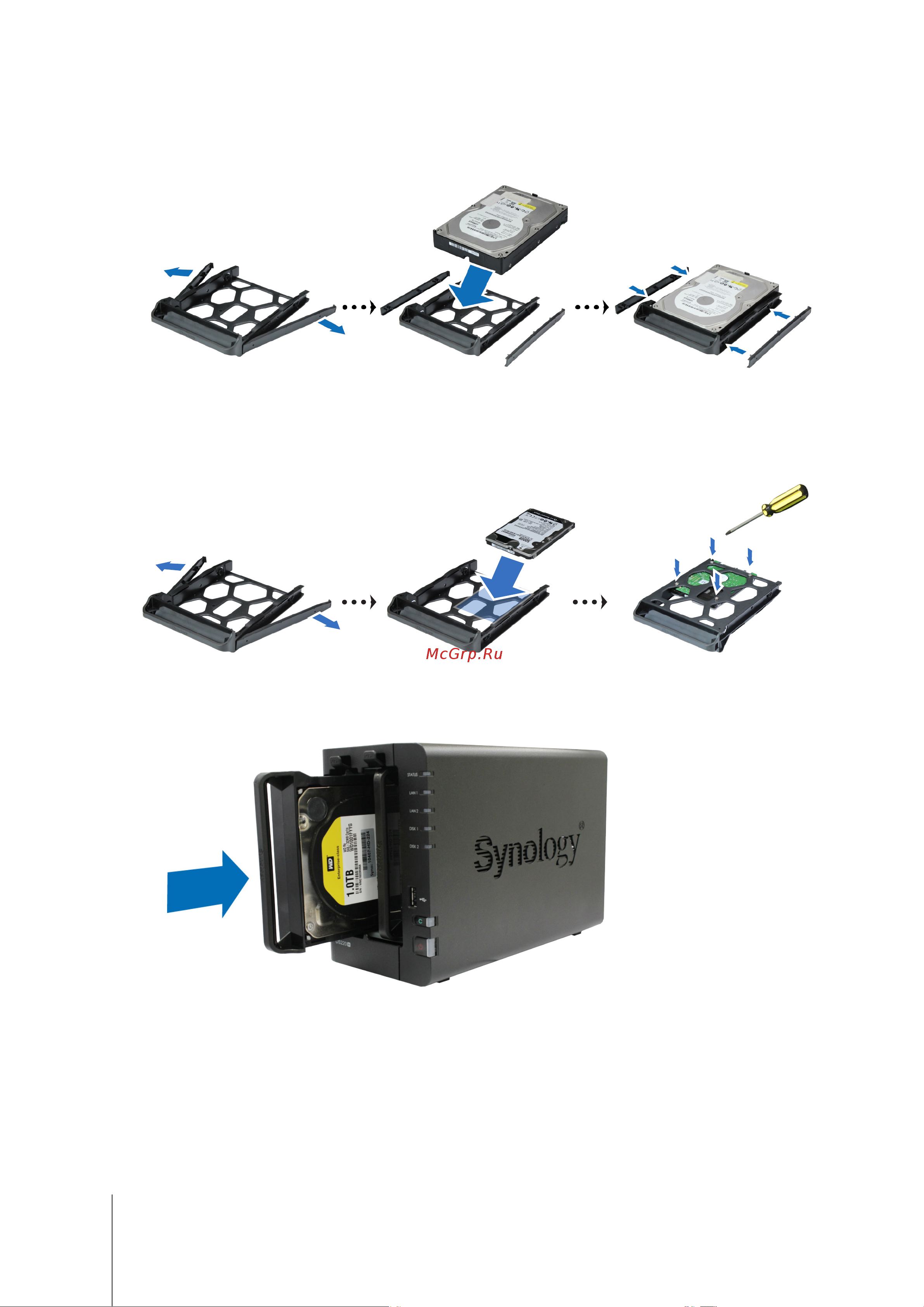 Synology DS220+ [10/25] Глава 2 установка оборудования