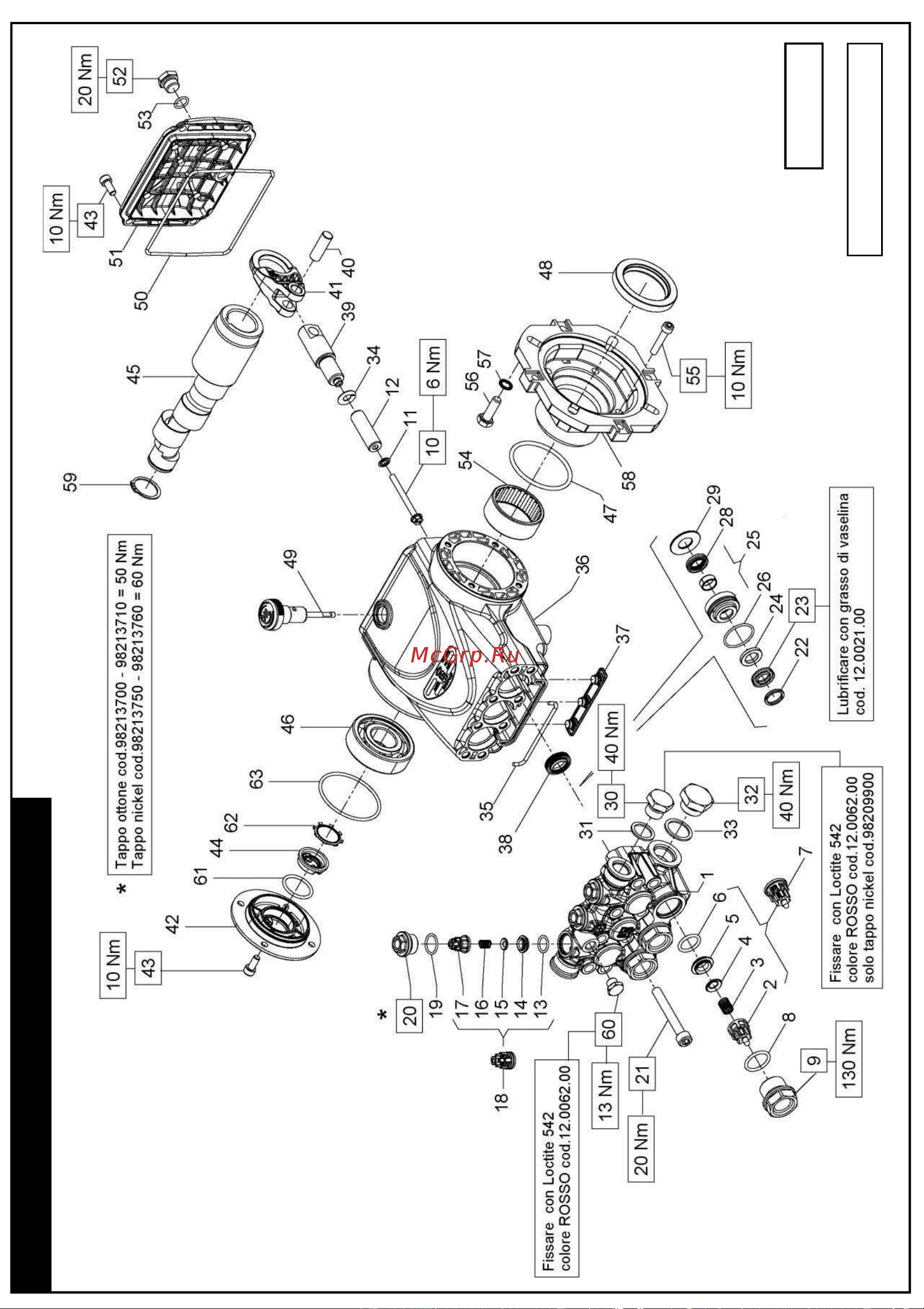 Interpump IPG E3B2515 (1450 об/мин) Схема запасных частей онлайн [10/36] 610027