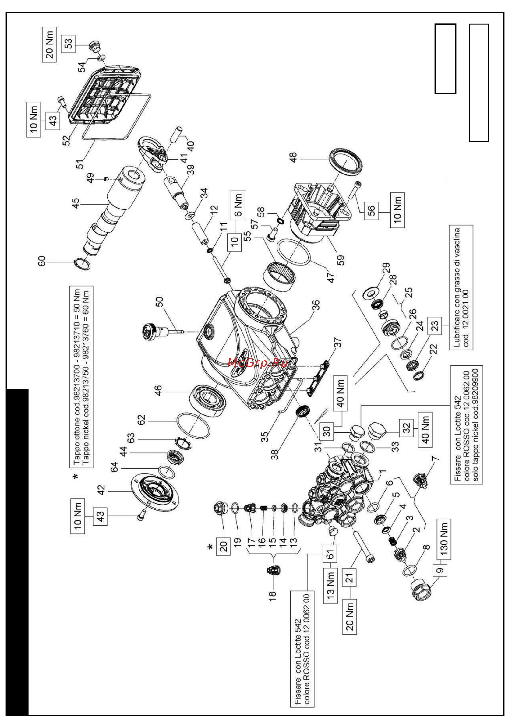 Interpump IPG E3B2515 (1450 об/мин) Схема запасных частей онлайн [12/36] 610027