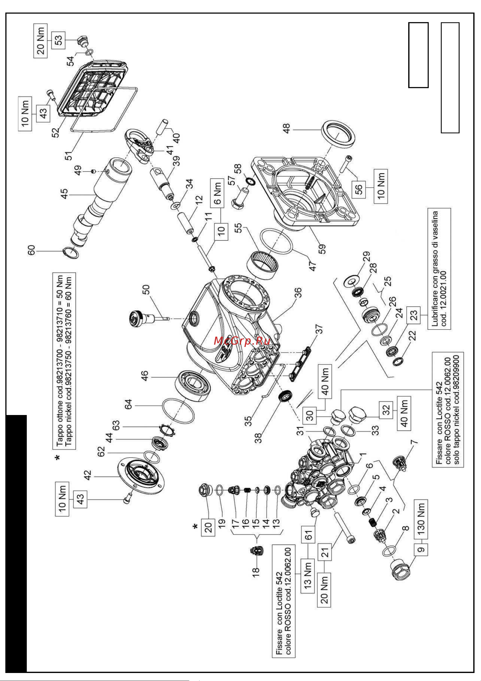Interpump IPG E3B2515 (1450 об/мин) Схема запасных частей онлайн [8/36] 610027