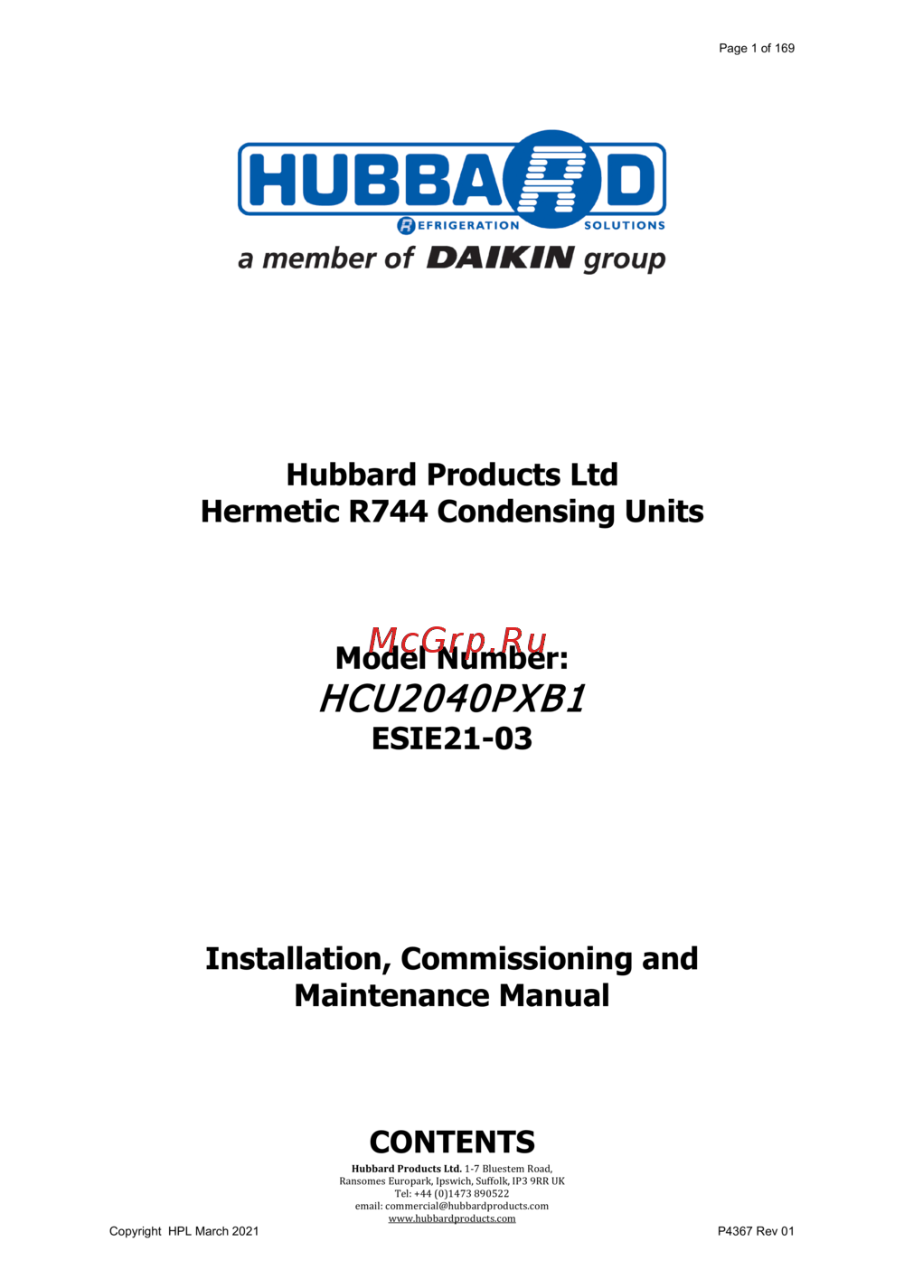 Daikin HCU4070PXB1 Инструкция по монтажу