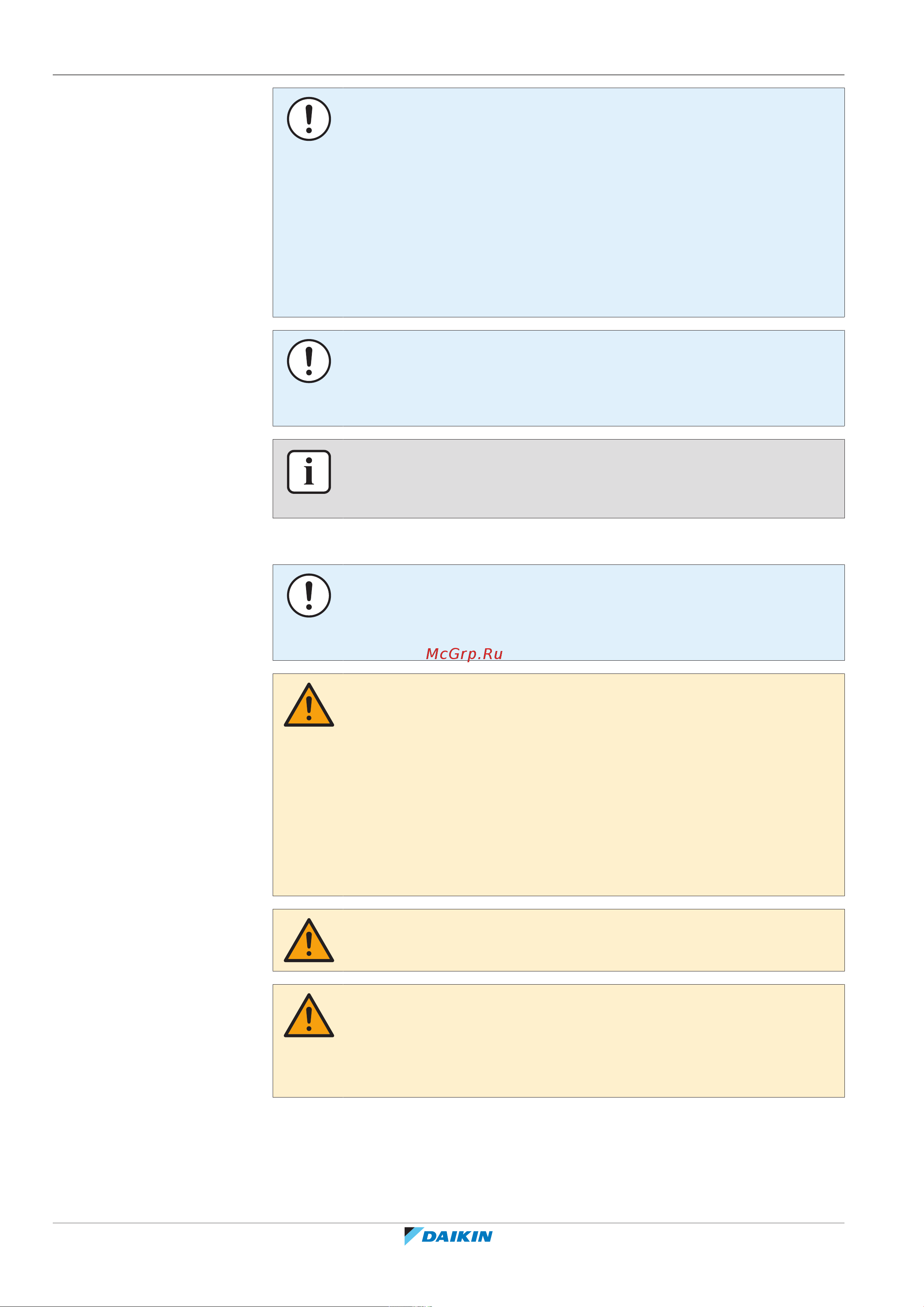 Daikin LRYEN10A7Y1 [14/140] Specific installer safety instructions