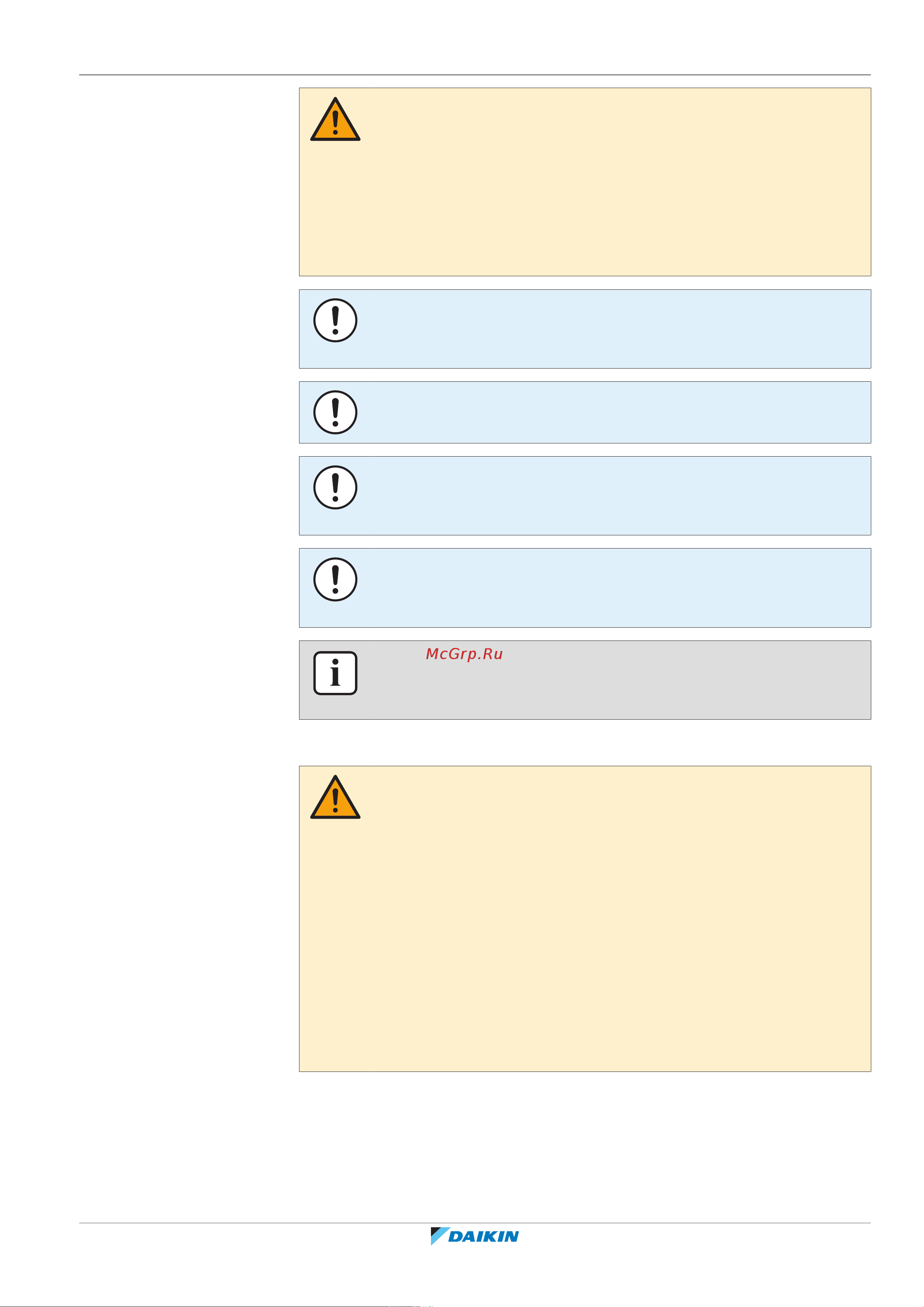 Daikin LRYEN10A7Y1 [15/140] Specific installer safety instructions