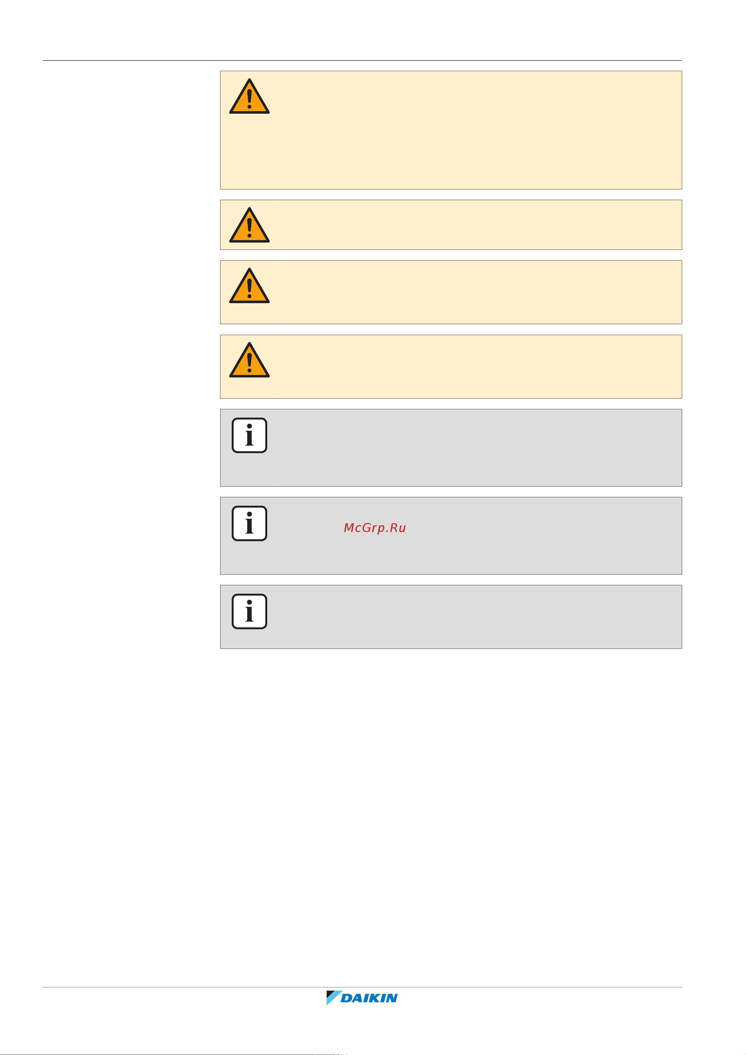 Daikin LRYEN10A7Y1 [16/140] Specific installer safety instructions