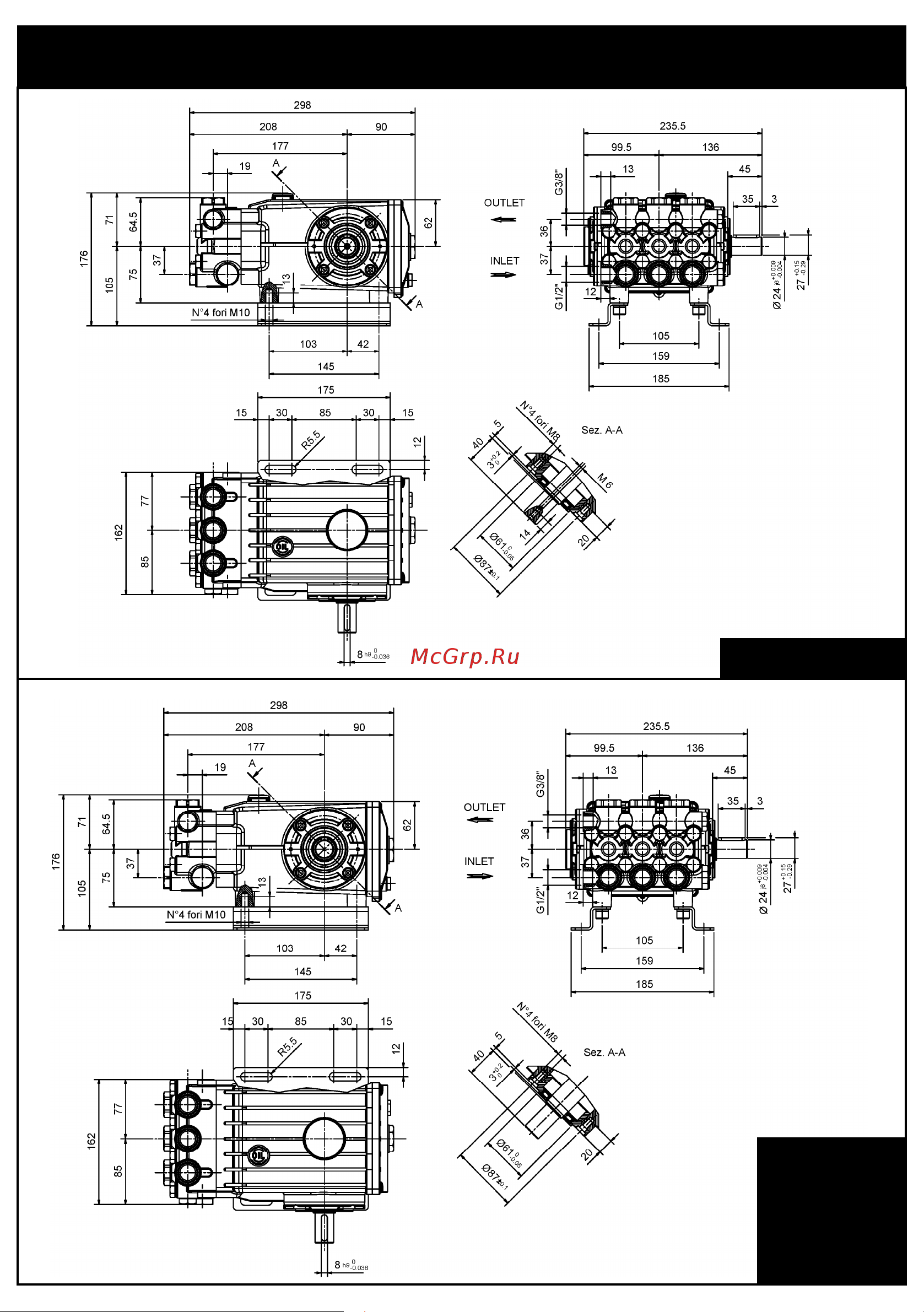 Interpump IPG EL1714 (1450 об/мин) Схема запасных частей онлайн [10/24] 610072