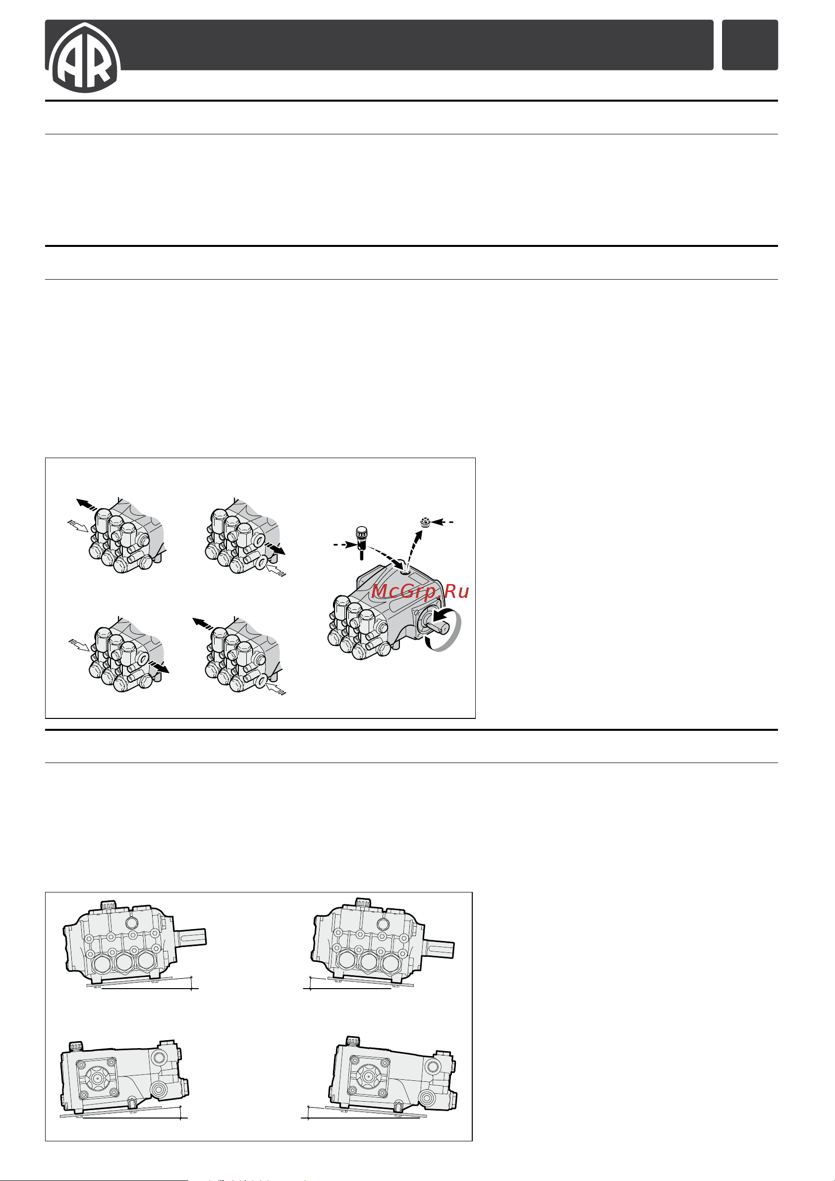 Annovi Reverberi AR RR 14.25H N DX (1450 об/мин) [30/100] Installation instructions