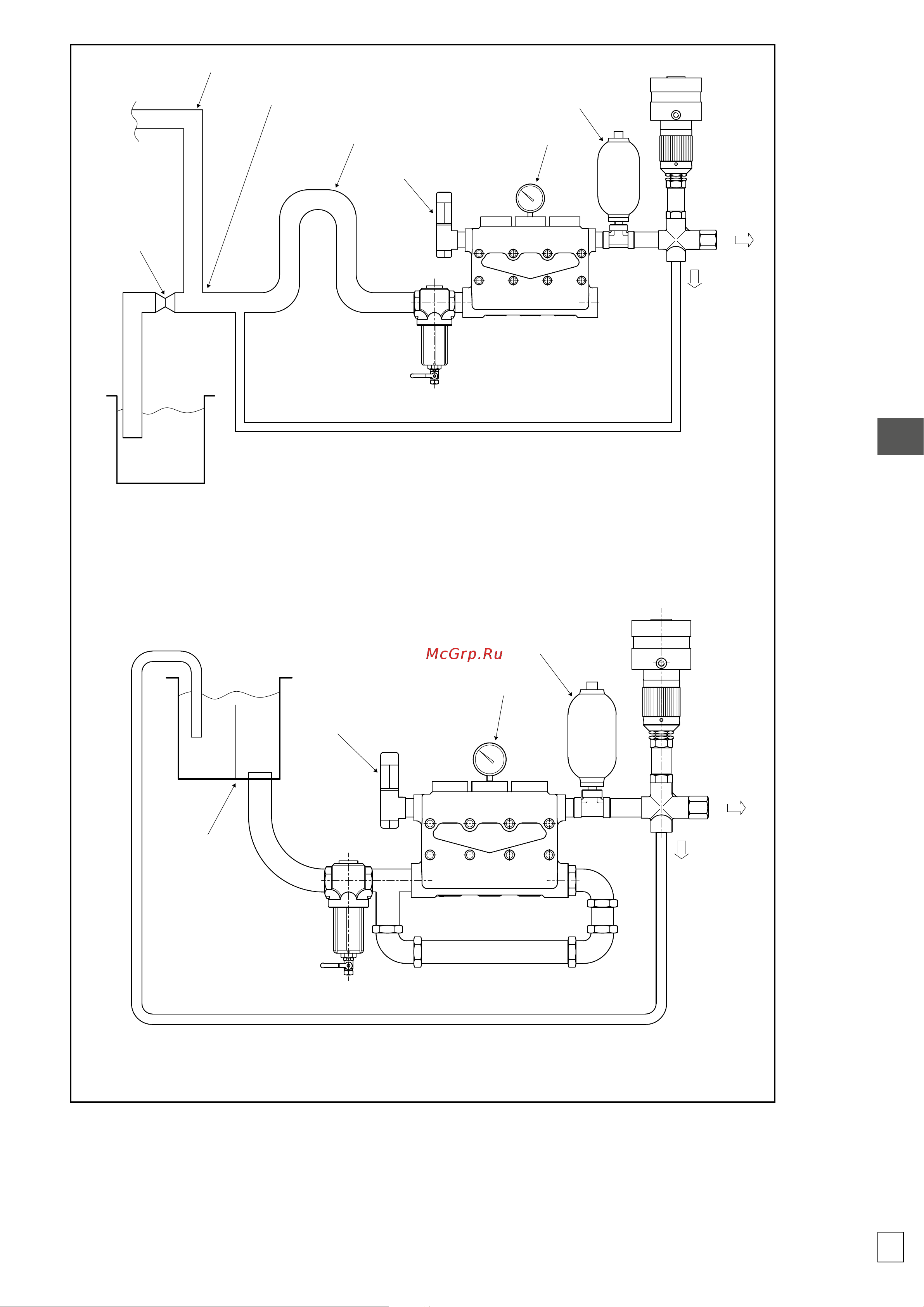 HPP CLW 100/100 (1450 об/мин) [19/84] Caution the temperature of the water supply is a crucial factor for the life and performance of the pump to use water at temperatures above 40 c 104 f follow the instructions in the following paragraph operation at a temperature above max value during suction the pump must be fitted with an adequately sized filter the filtering system must have the following characteristics filtering power between 100 320 microns