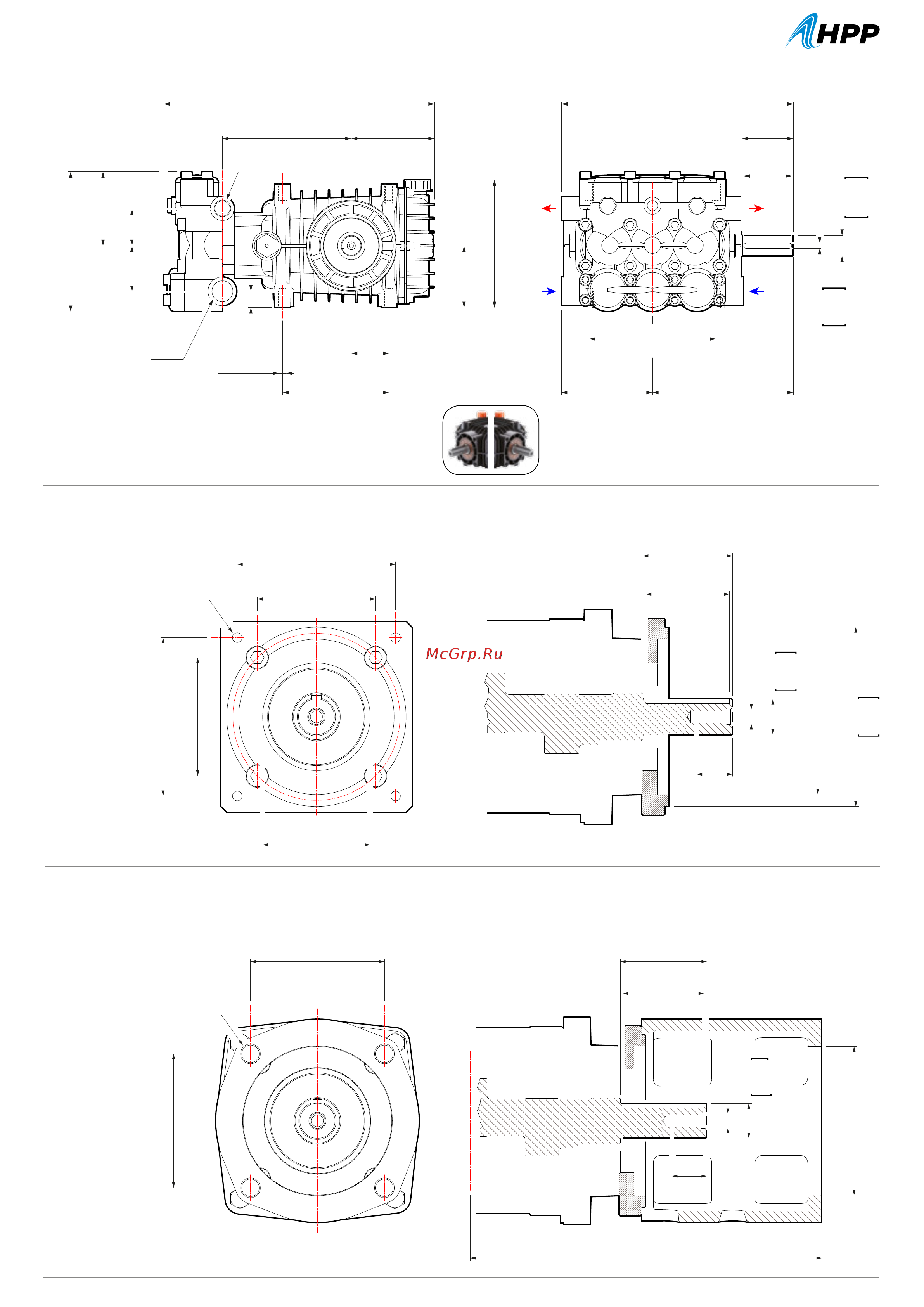 HPP CLW 66/140 (1000 об/мин) [3/4] Bell housing and coupling for hydraulic motor option kit campana y junta para acoplamiento a motores hidráulicos opcional glocken und verbindungsset für kopplung mit hydraulikmoto ren sonderzubehör kit campana e giunto per accoppiamento a motori idraulici opzionale kit cloche et joint pour accouplement à des moteurs hydrauliques option