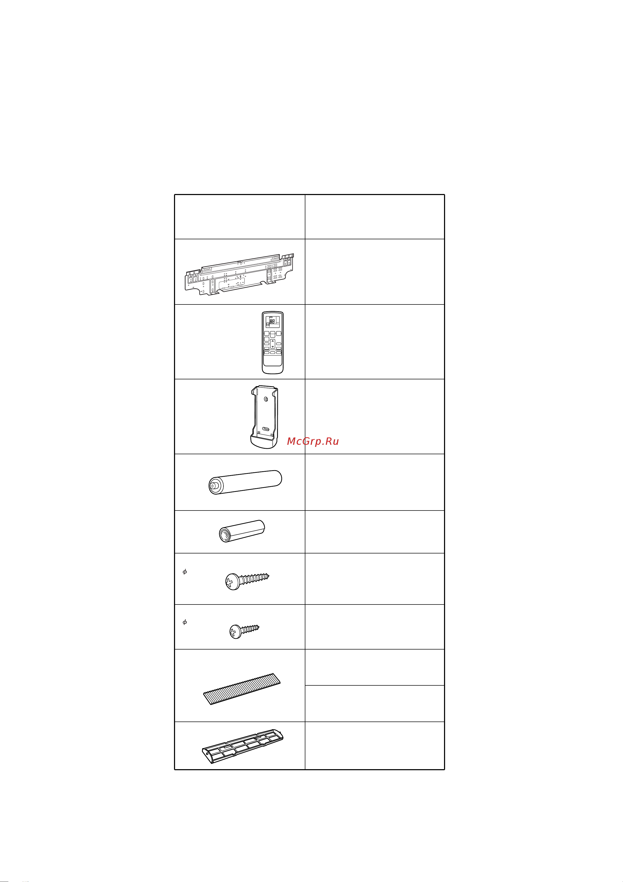 General-Fujitsu AOHS18LDC [18/19] Standard accessories