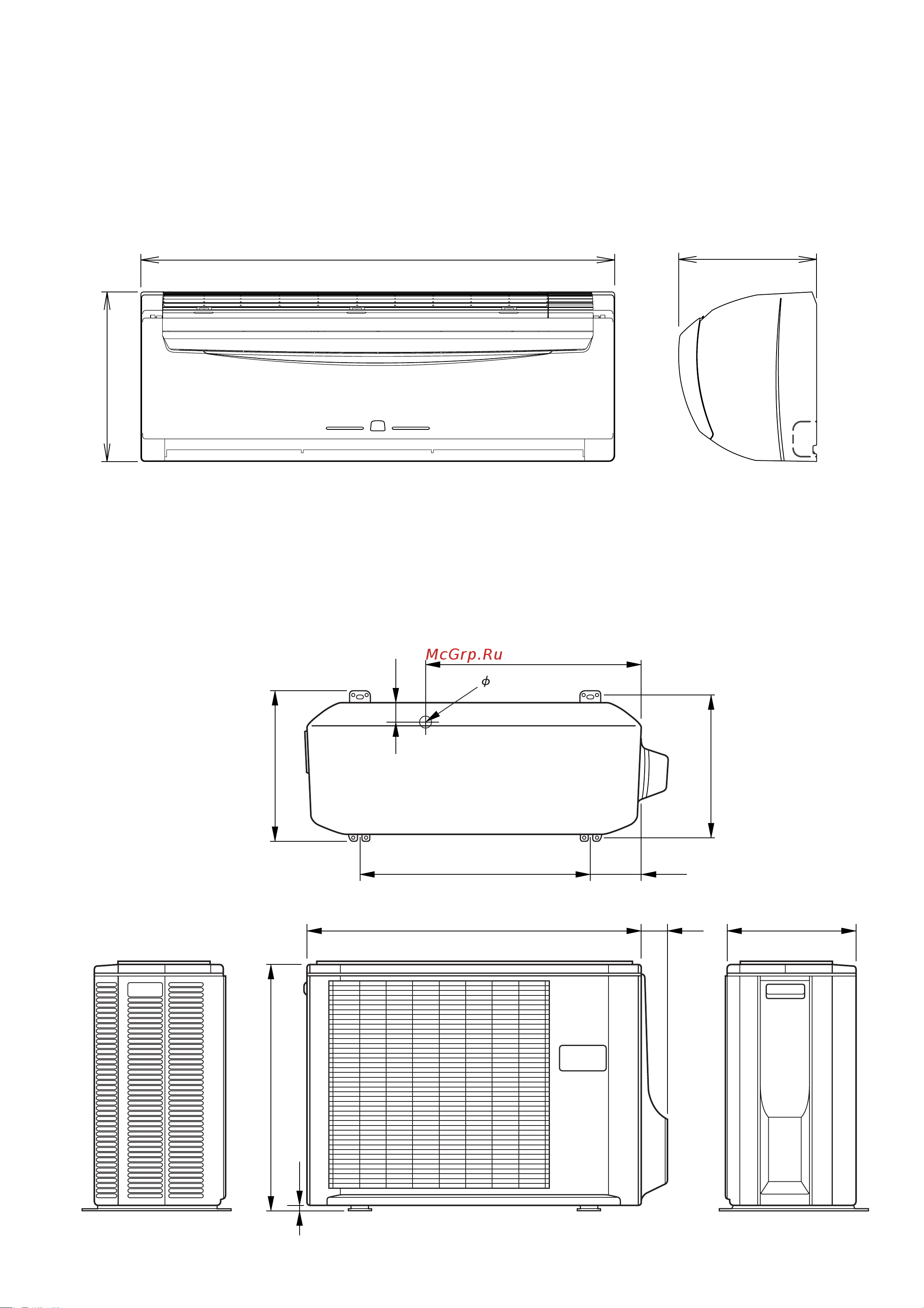 General-Fujitsu AOHS18LDC [3/19] Dimensions