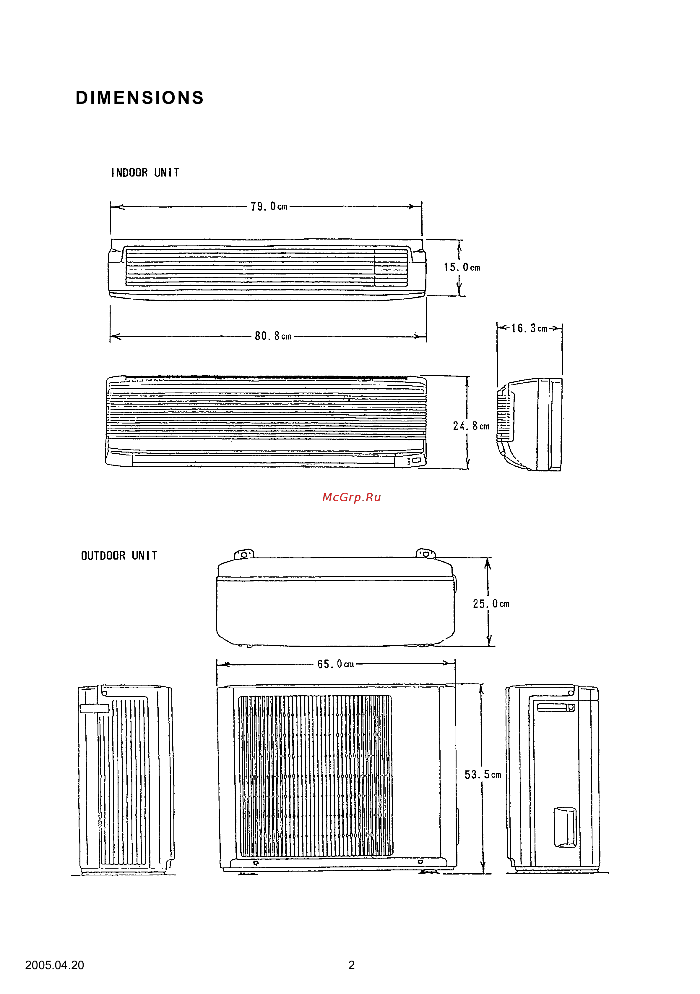 General-Fujitsu AOH7RSCC [3/16] Dimensions