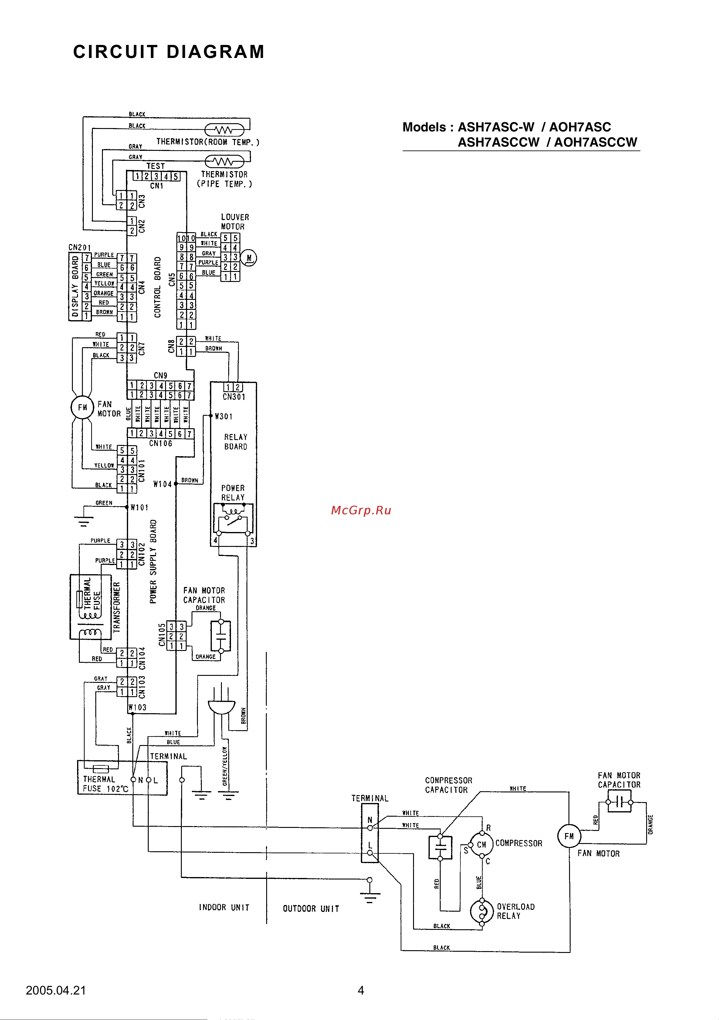 General-Fujitsu AOH7RSCC [5/16] Circuit diagram