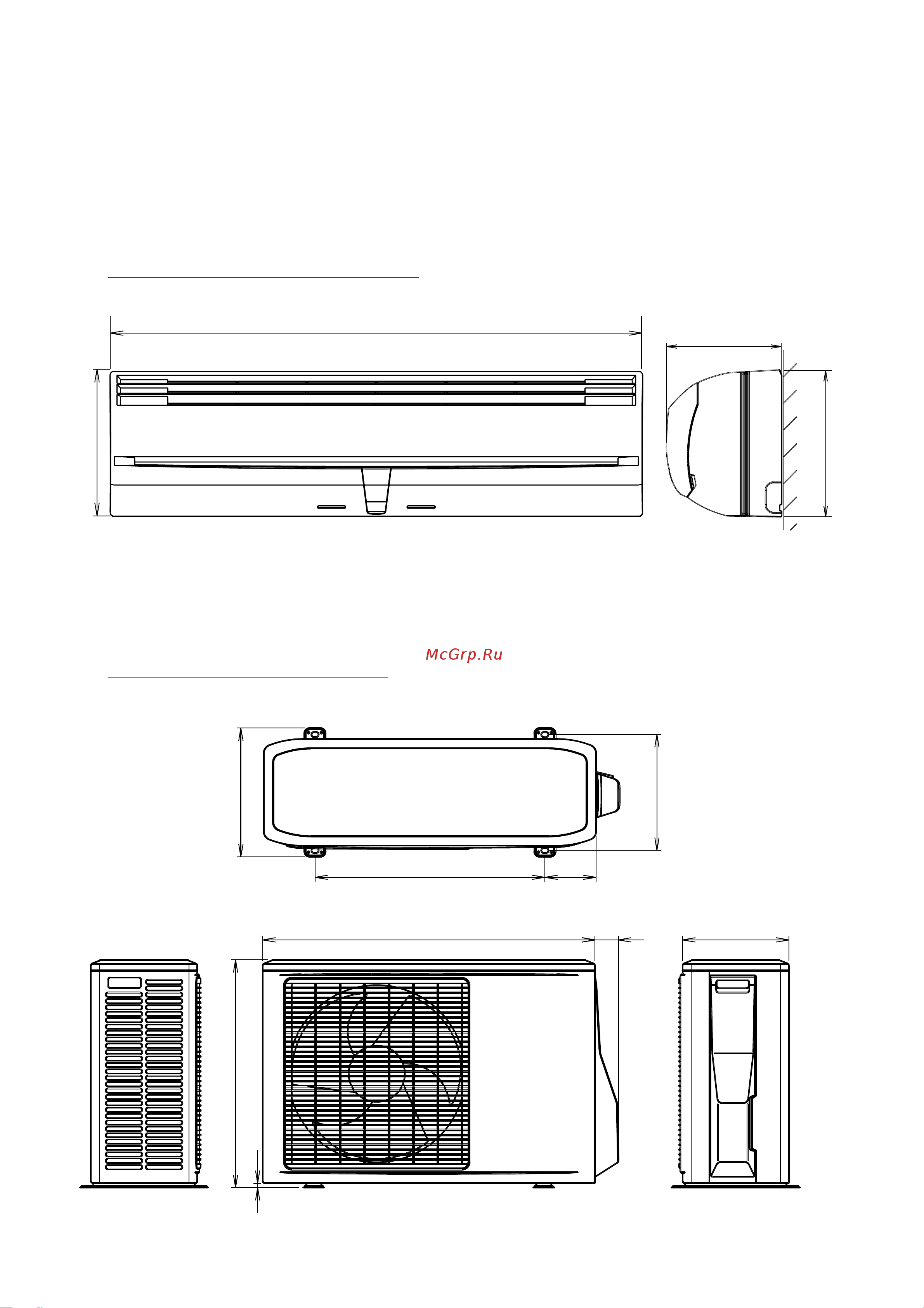General-Fujitsu ASH14USBCW [3/18] Dimensions