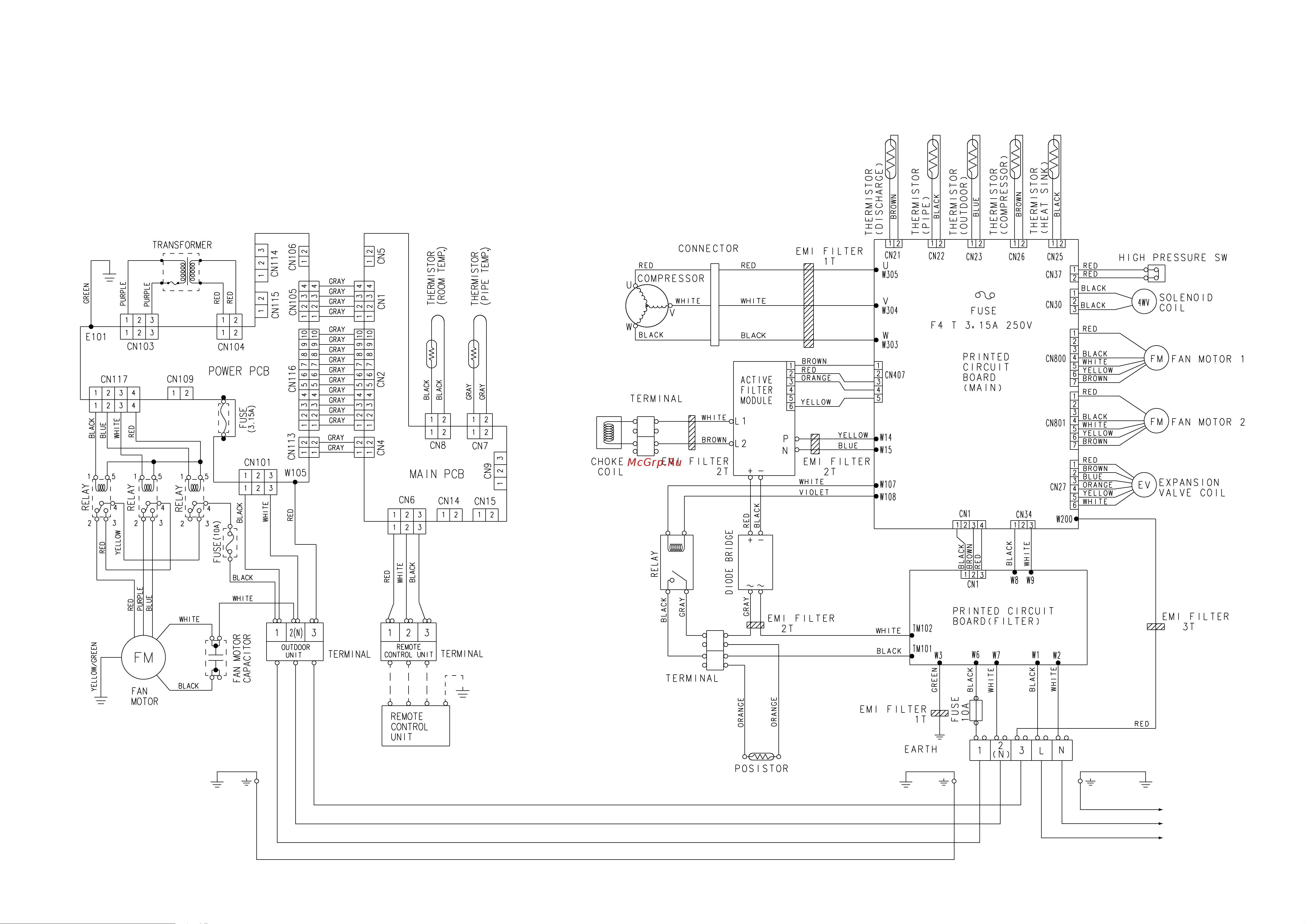 General-Fujitsu AOH45LJAYL [6/22] Circuit diagram