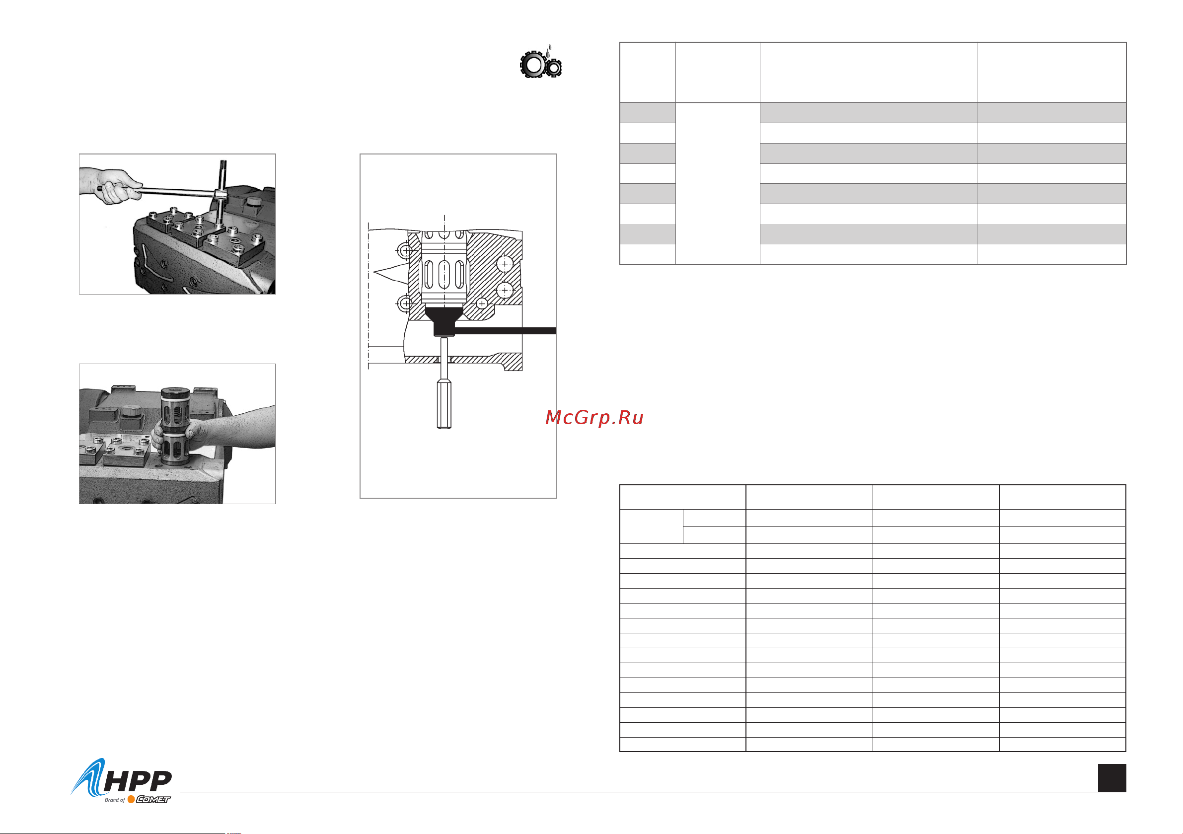 HPP MLR 250/250 (1500 об/мин) [103/112] Entretien de la partie hydraulique