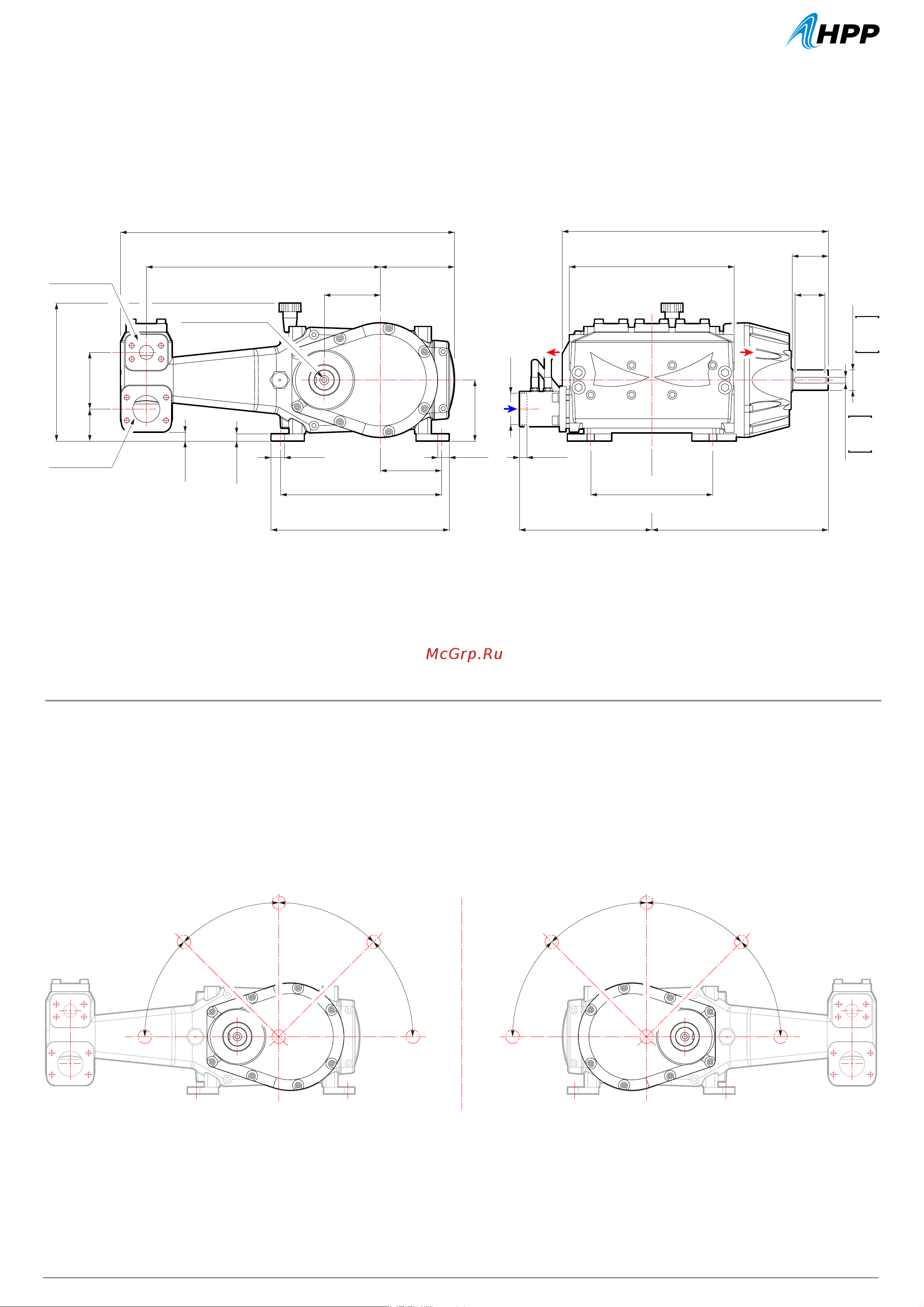 HPP RLR 300/250 (1800 об/мин) [3/4] Gearbox mounting positions posiciones de montaje reductor montagepositionen untersetzungsgetriebe posizioni di montaggio riduttore positions de montage réducteur