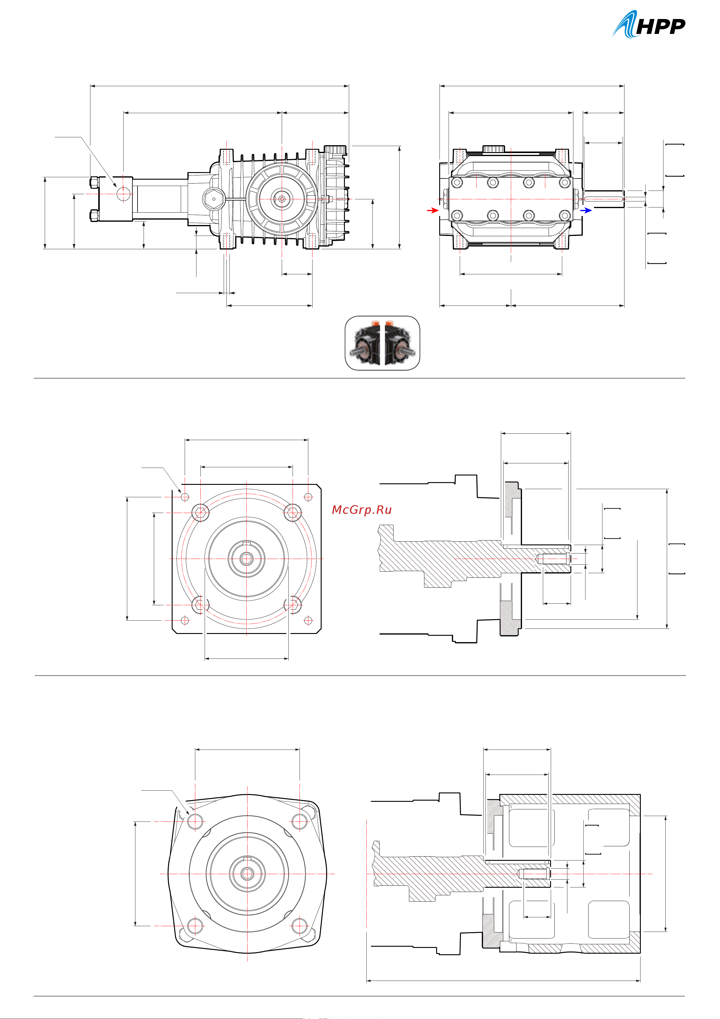 HPP CH 18/500 (1000 об/мин) [3/4] Bell housing and coupling for hydraulic motor kit campana y junta para acoplamiento a motores hidráulicos glocken und verbindungsset für kopplung mit hydraulikmotoren kit campana e giunto per accoppiamento a motori idraulici kit cloche et joint pour accou plement à des moteurs hydrauliques