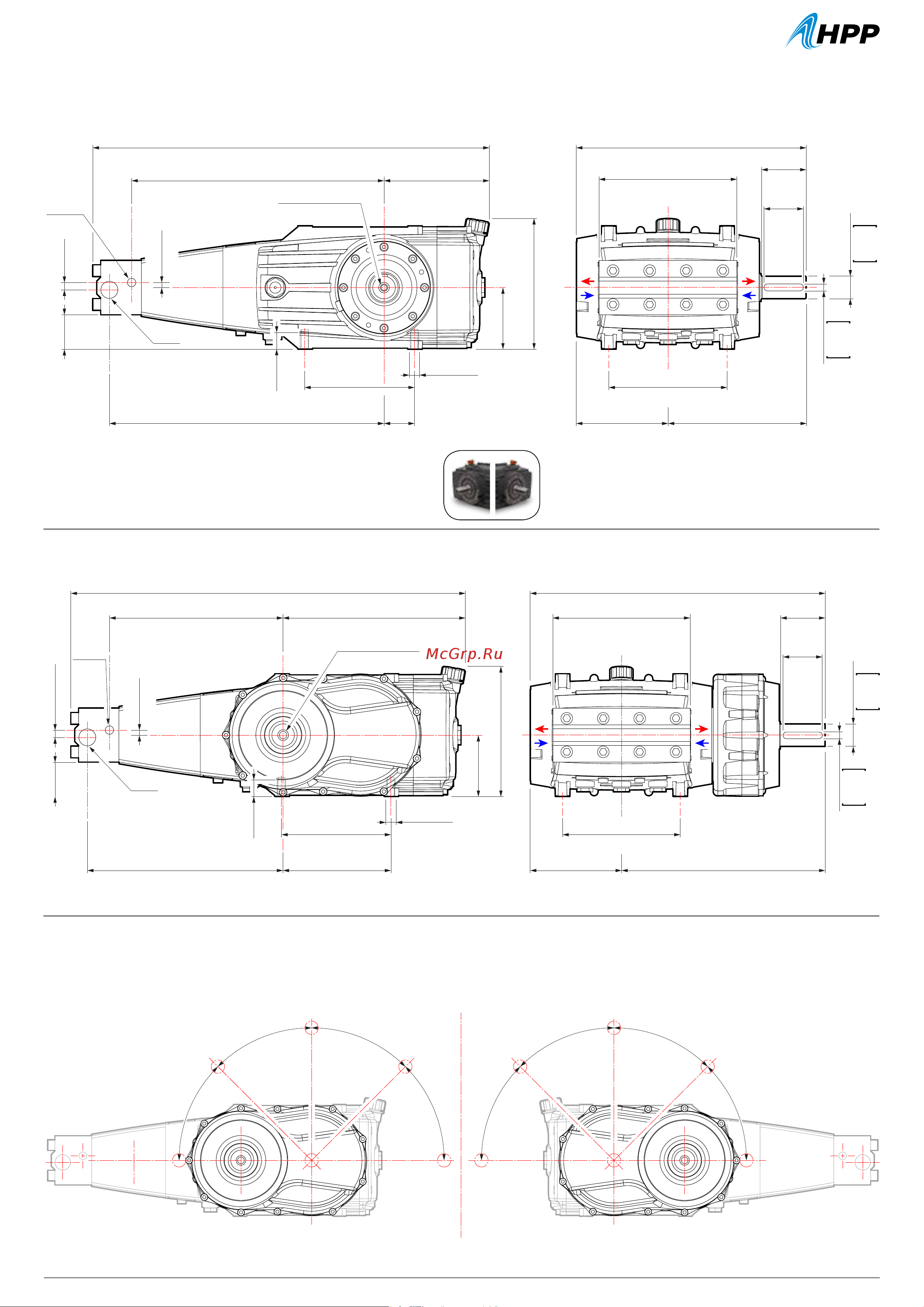 HPP ESHR 82/310 (1800 об/мин) [3/5] Gearbox mounting positions posiciones de montaje reductor montagepositionen untersetzungsgetriebe posizioni di montaggio riduttore positions de montage réducteur