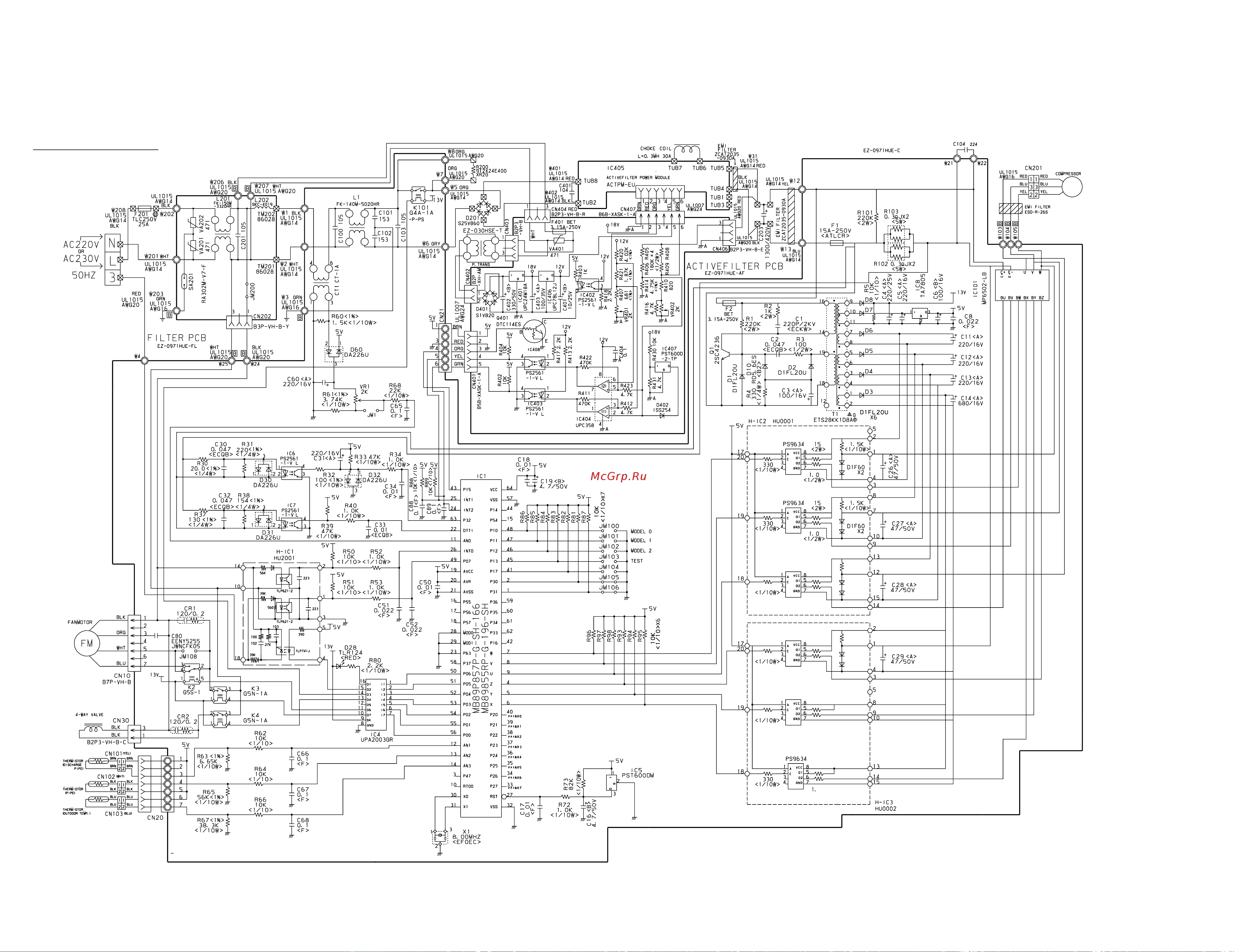 General-Fujitsu AOY13PNCC [12/28] O u t d o o r p r i n t e d c i r c u i t b o a r d c i r c u i t d i a g r a m