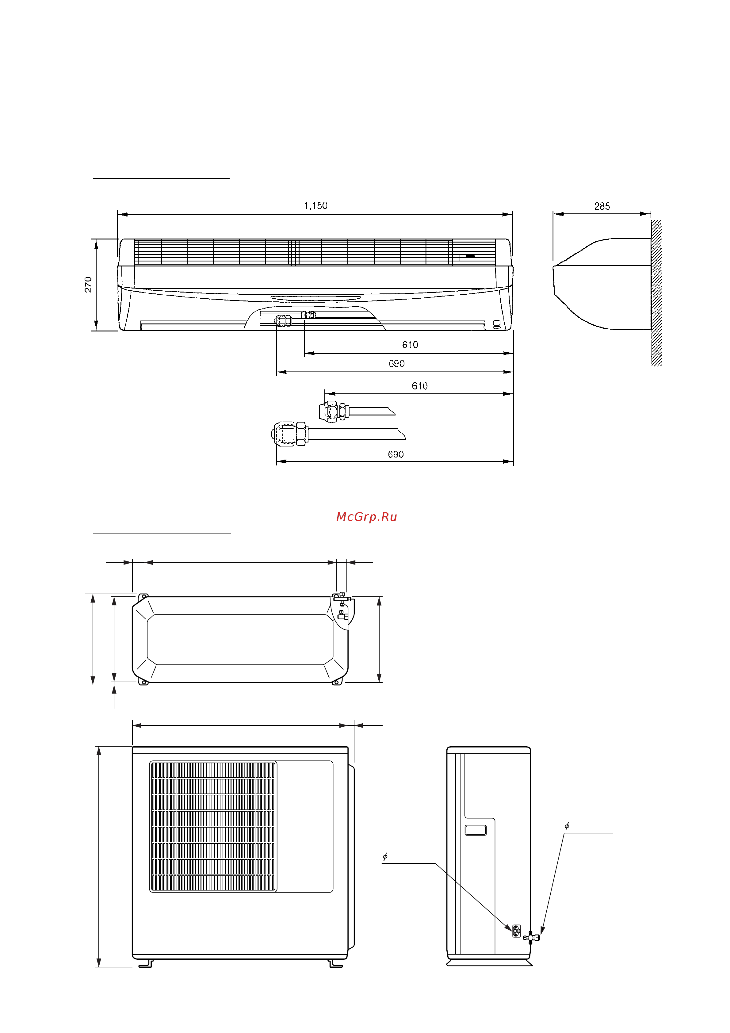 General-Fujitsu AOH24LMAL [4/27] O u t l i n e a n d d i m e n s i o n s