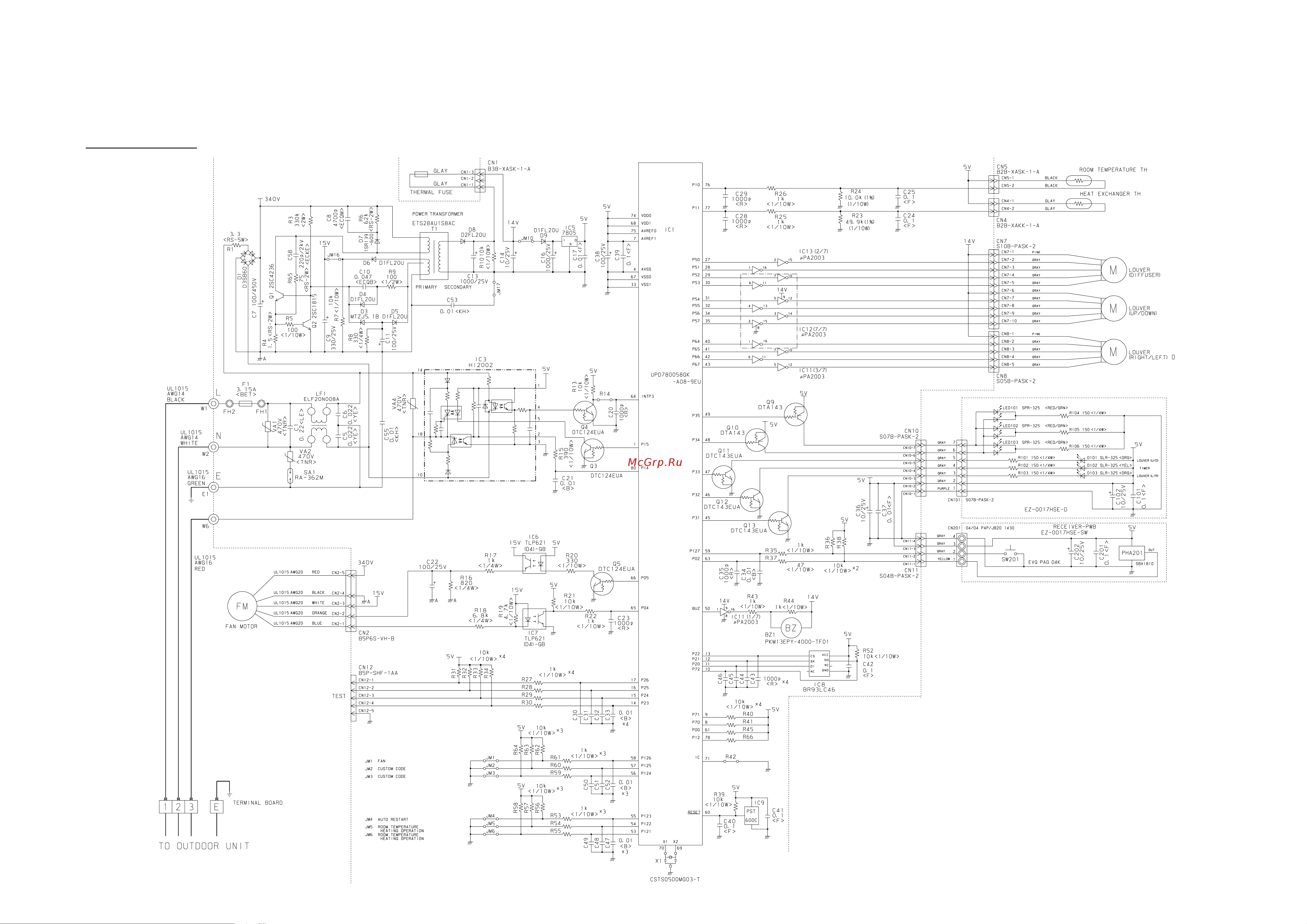 General-Fujitsu AOH24LMAL [8/27] I n d o o r p r i n t e d c i r c u i t b o a r d c i r c u i t d i a g r a m