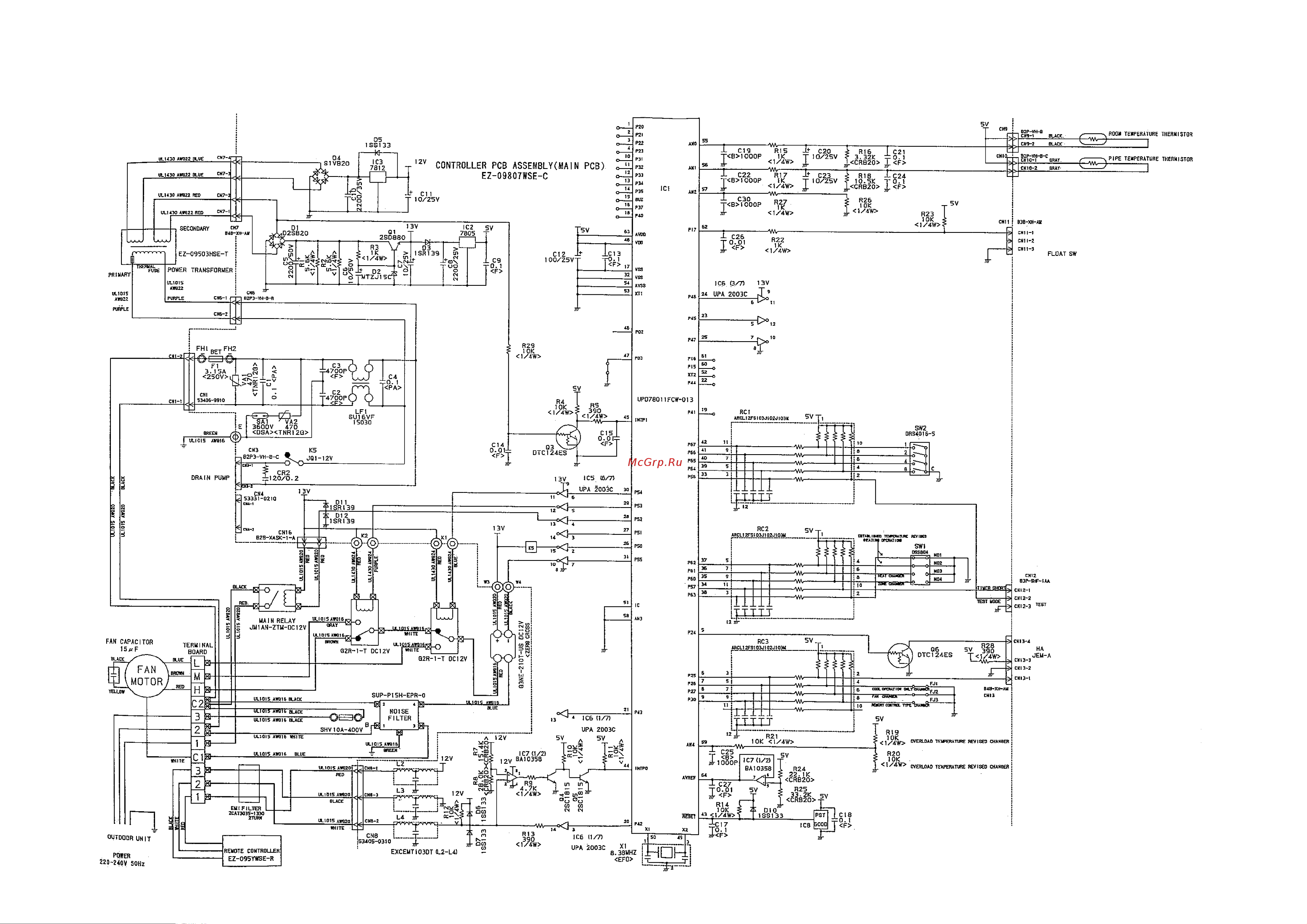 General-Fujitsu ARG60RLA3 [8/24] Indoor pcb circuit diagram