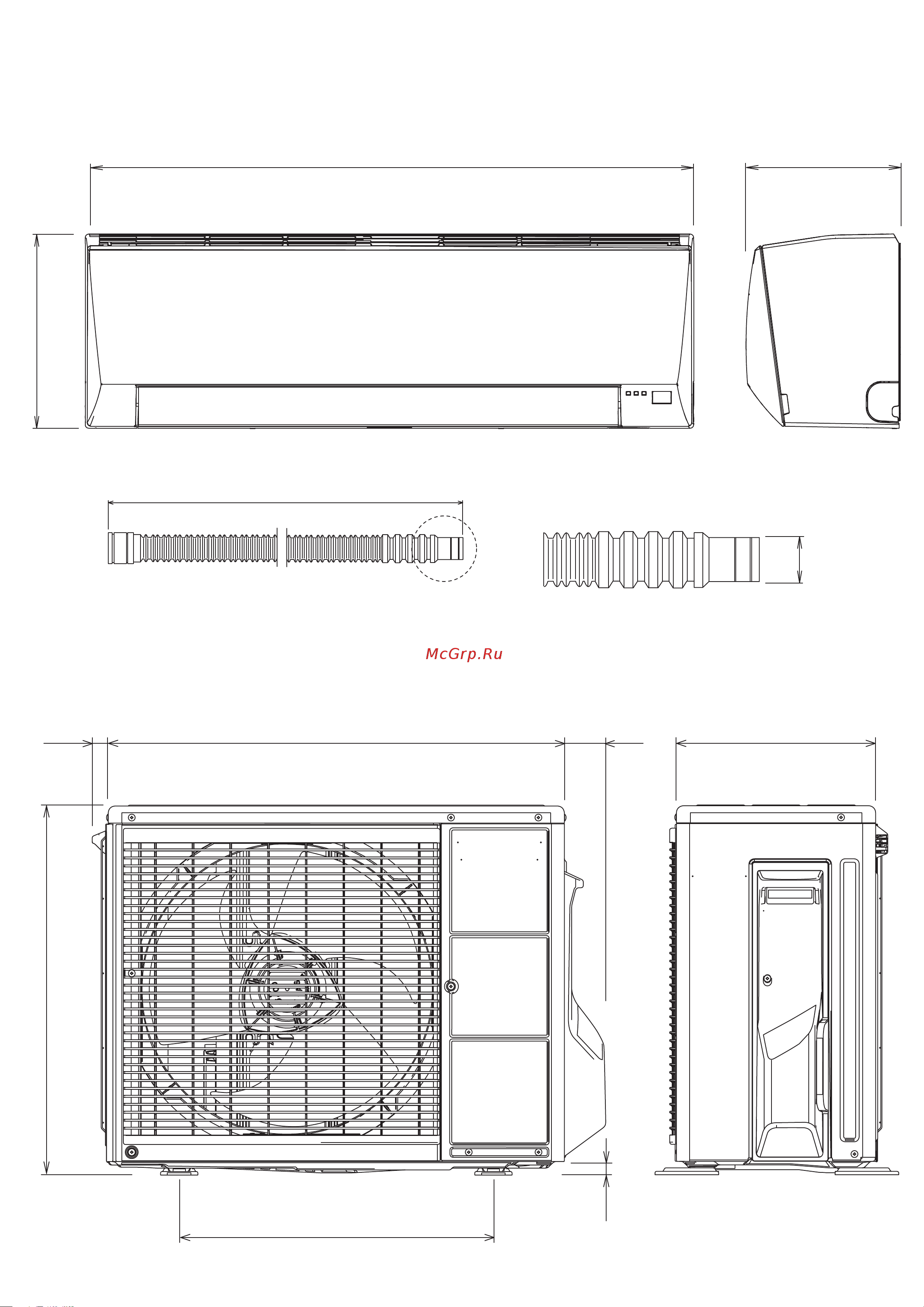 General-Fujitsu ASYG09LLCA [3/25] Dimensions