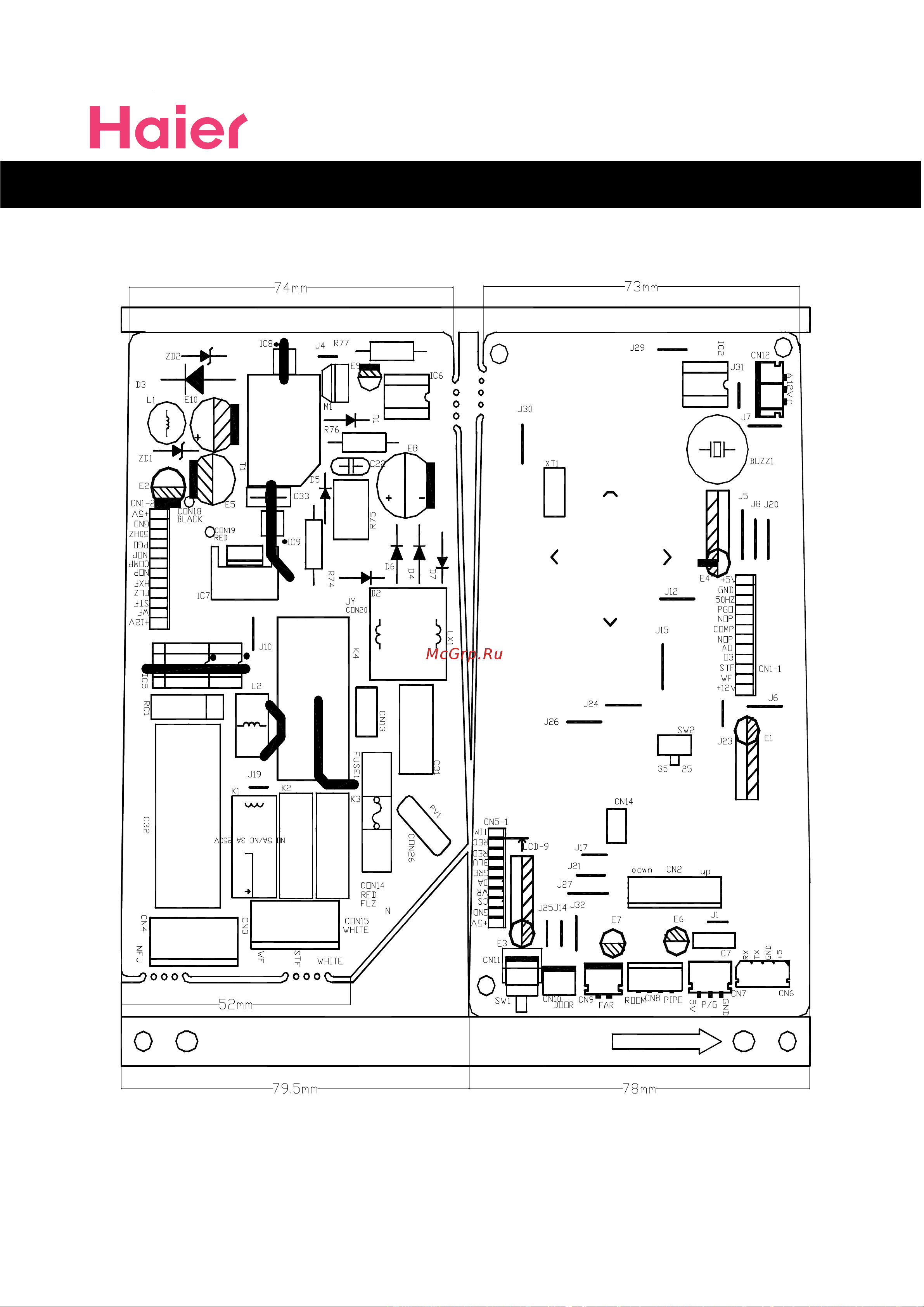 Haier HSU-09LV03 [29/34] Schematic diagram of pcb
