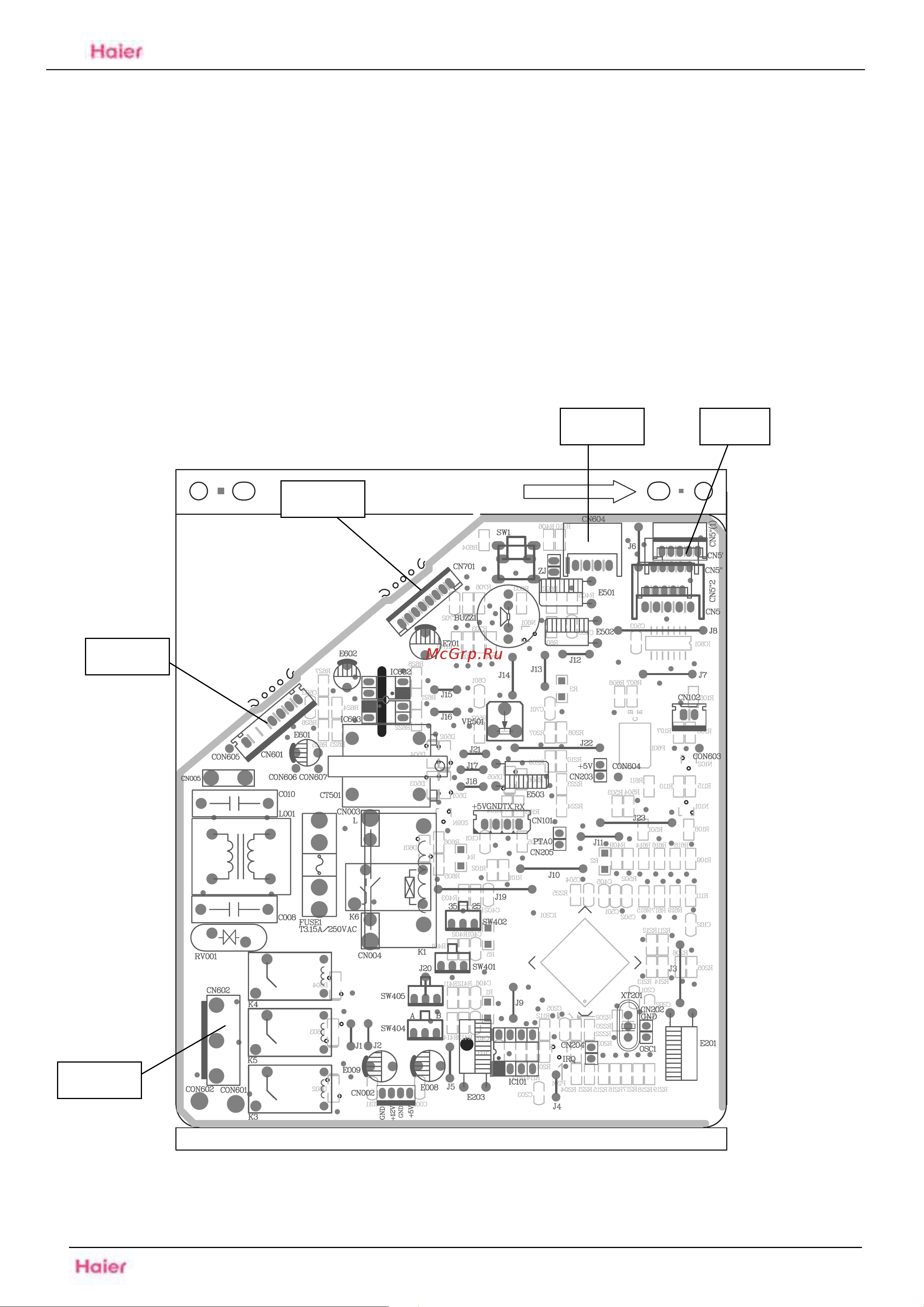 Haier HSU-22HEA03 [12/88] Printed circuit board connector wiring diagram