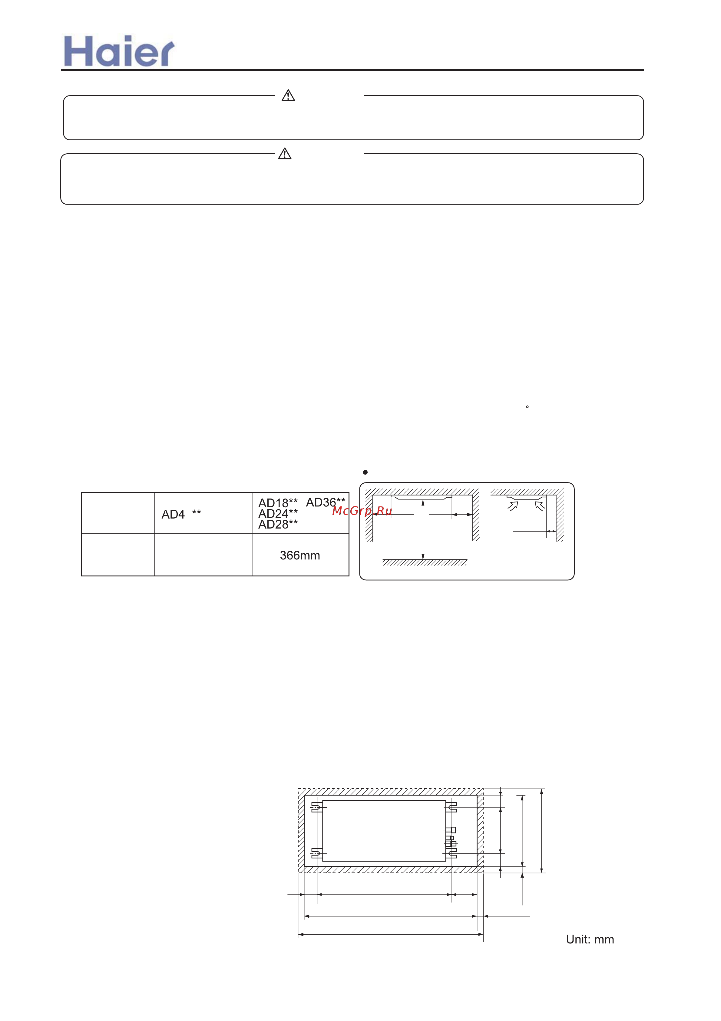 Haier AC182ACEAA [167/408] Installation