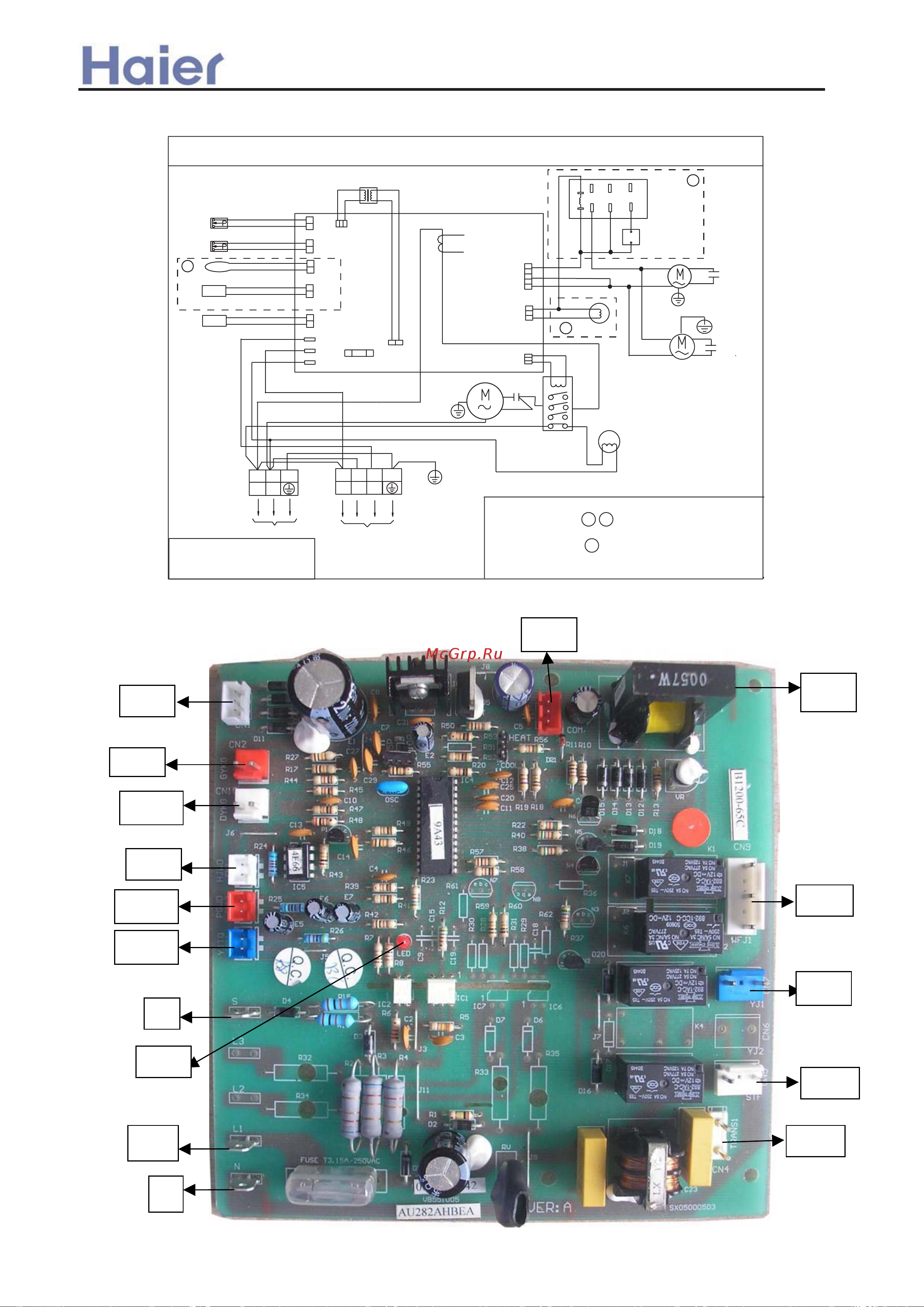 Haier AP422ACEAA [290/408] Electrical wiring diagram and pcb photo
