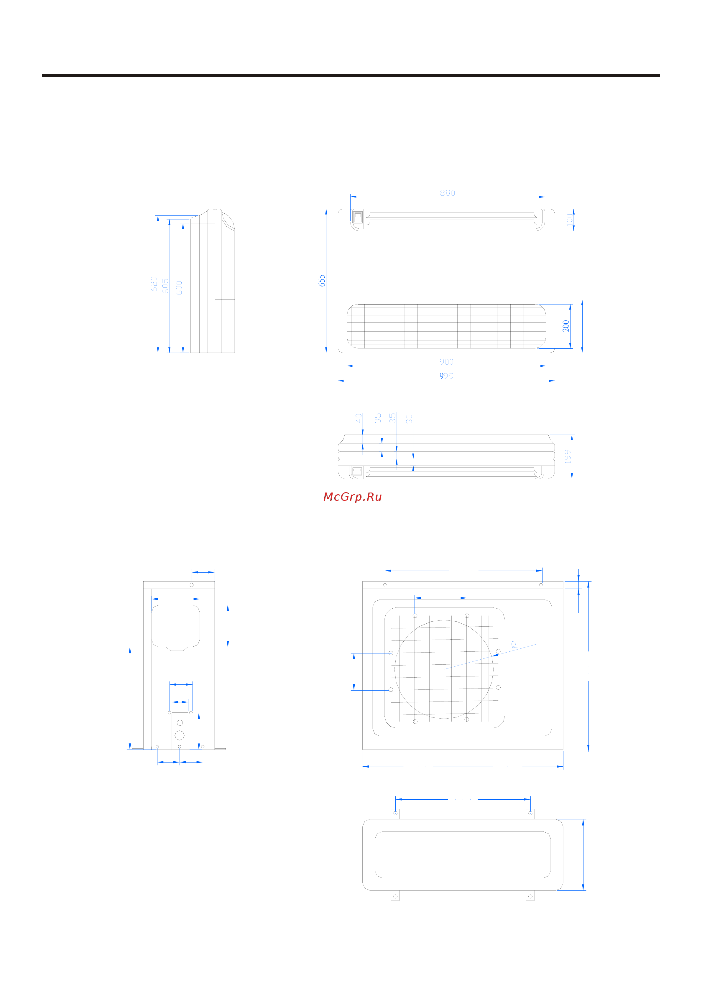 Haier HCFU-18CC03 [12/83] Net dimensions of indoor and outdoor unit