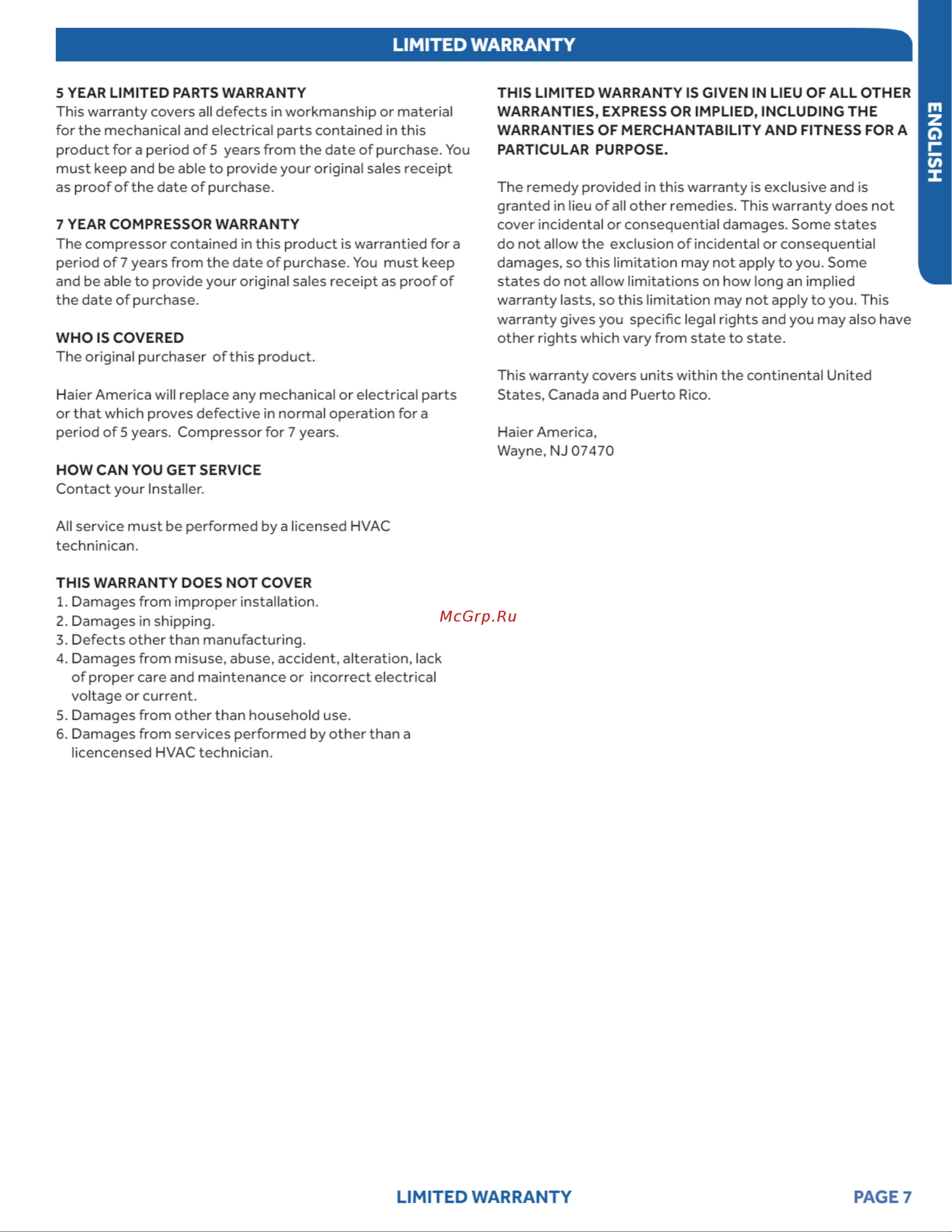 Haier AW12ES2VHA [7/8] English
