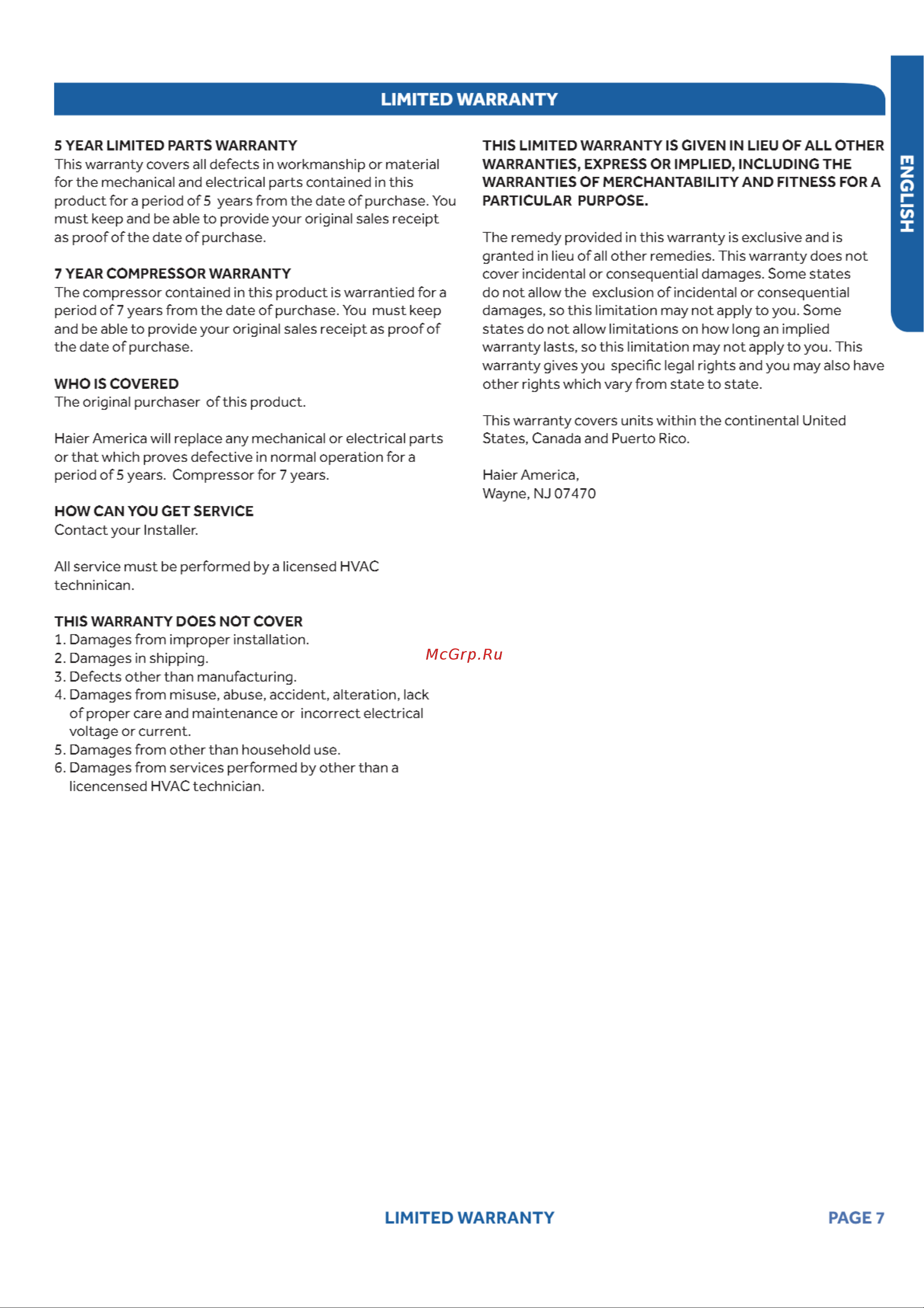 Haier AW09LC2VHA [7/8] English