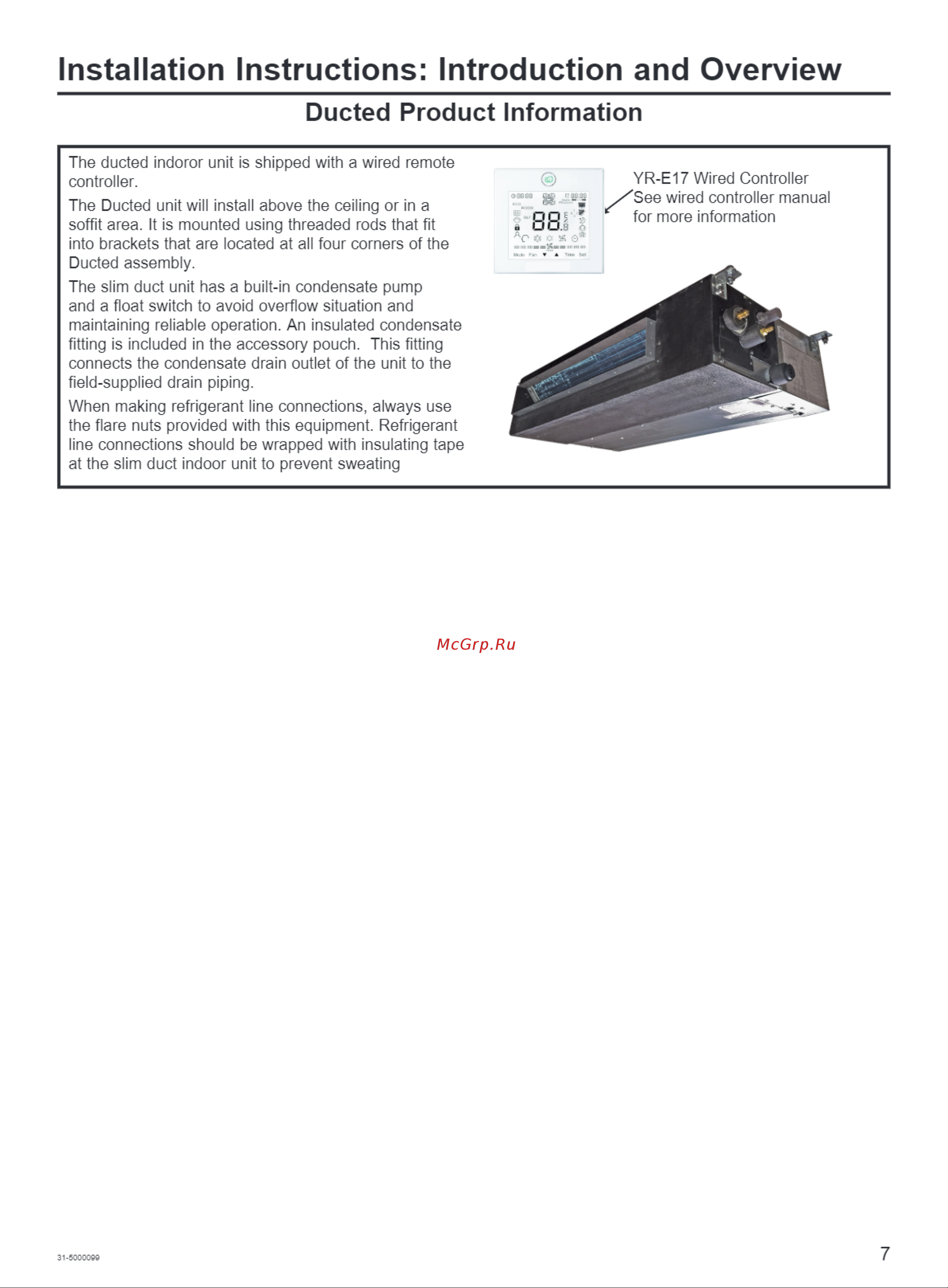 Haier AD07SL2VHA [7/38] Ducted product information