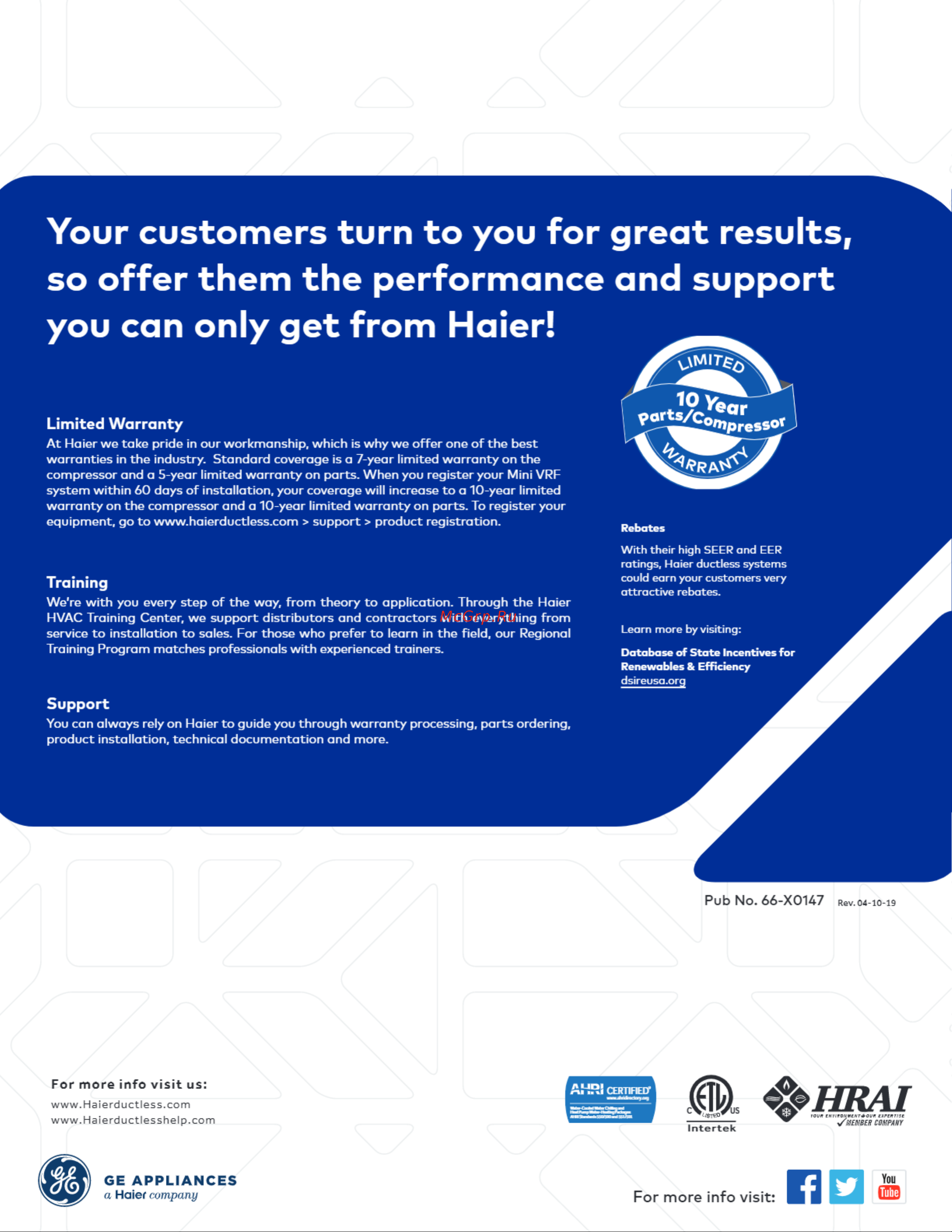 Haier AM36LP2VHA [5/5] Your customers turn to you for great results so offer them the performance and support you can only get from haier