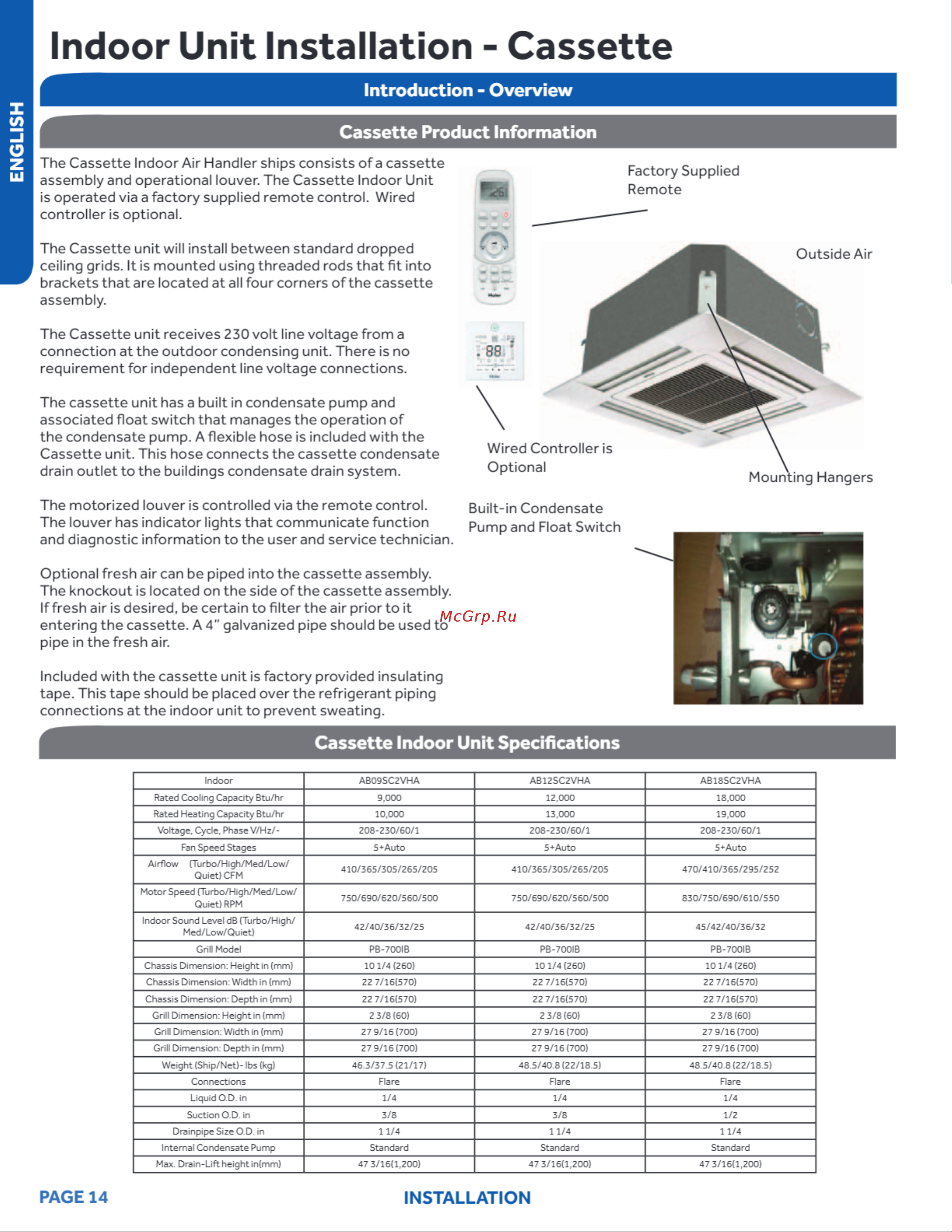 Haier AB18SC2VHA [14/36] Indoor unit installation cassette
